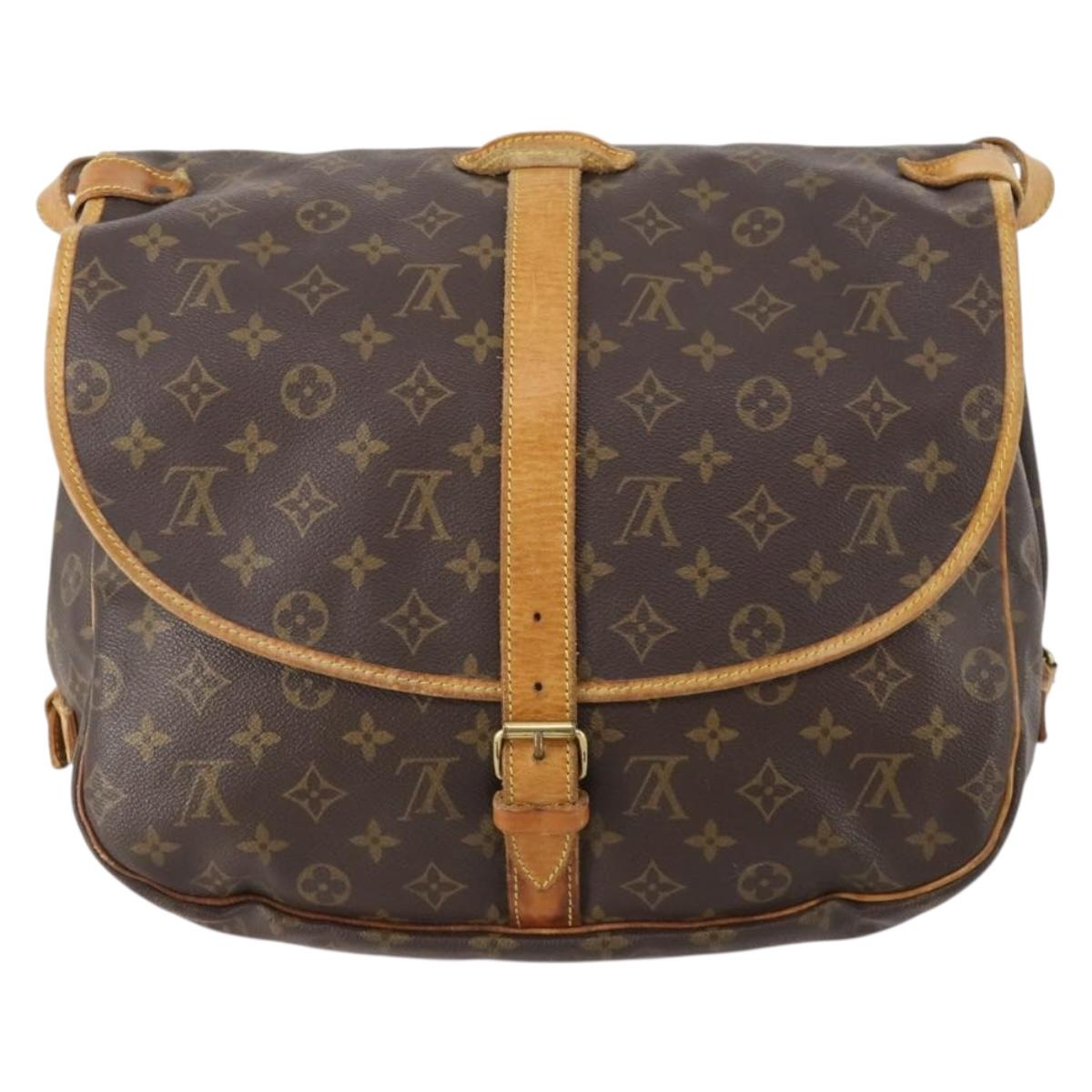 LOUIS VUITTON Monogram Saumur 35 Shoulder Bag M42254 LV Auth 181650