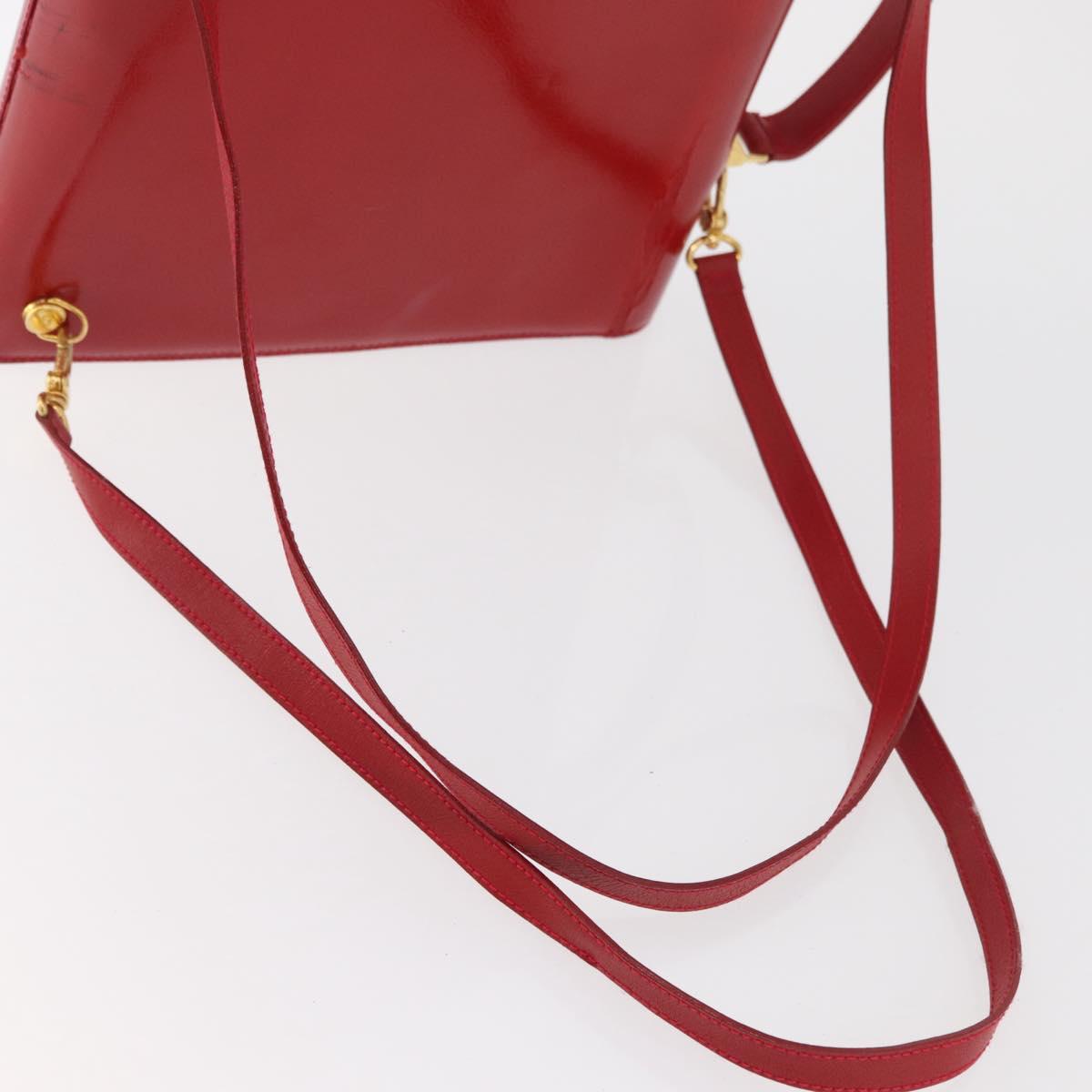 FENDI Backpack Leather 2way Red Gold Auth 181655A