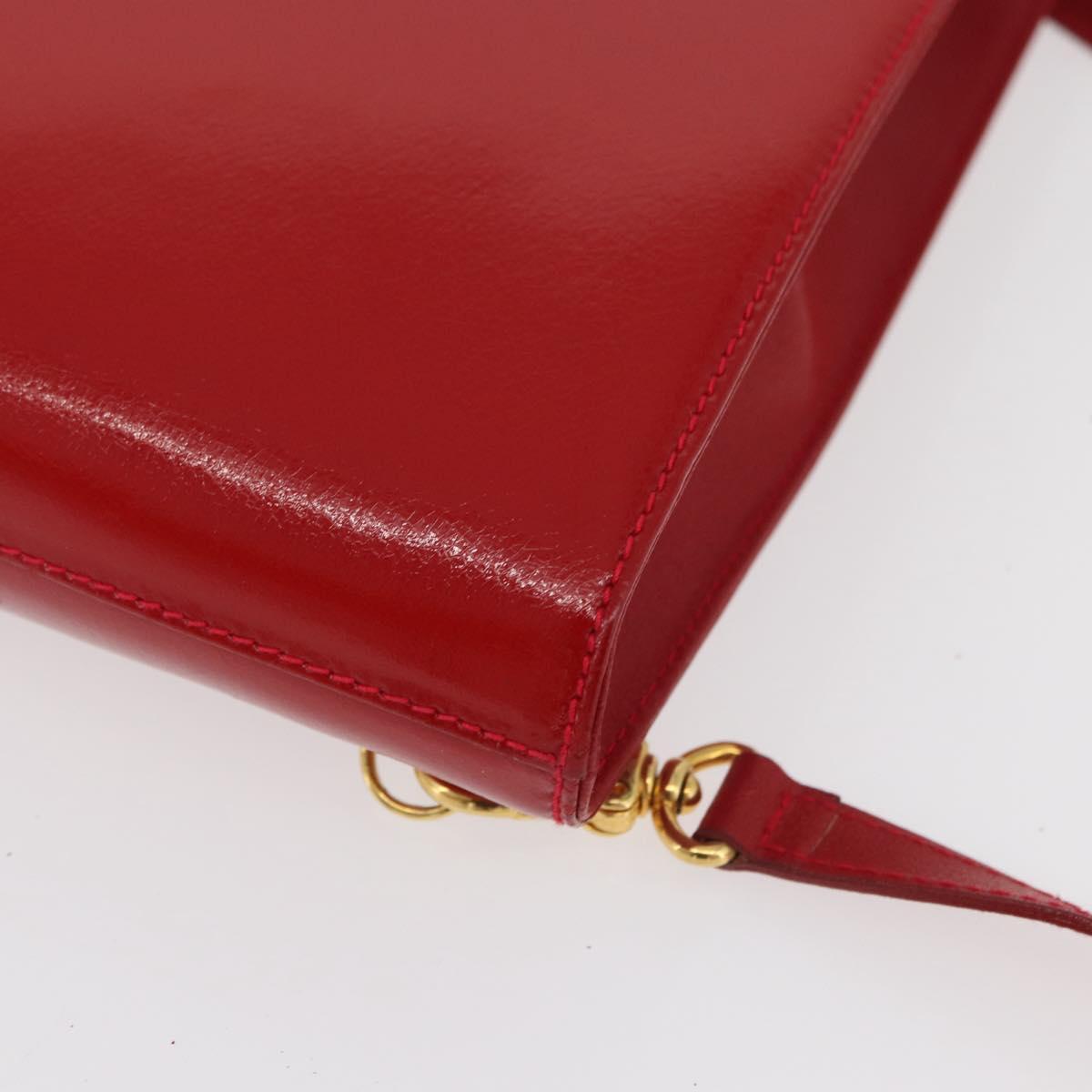 FENDI Backpack Leather 2way Red Gold Auth 181655A