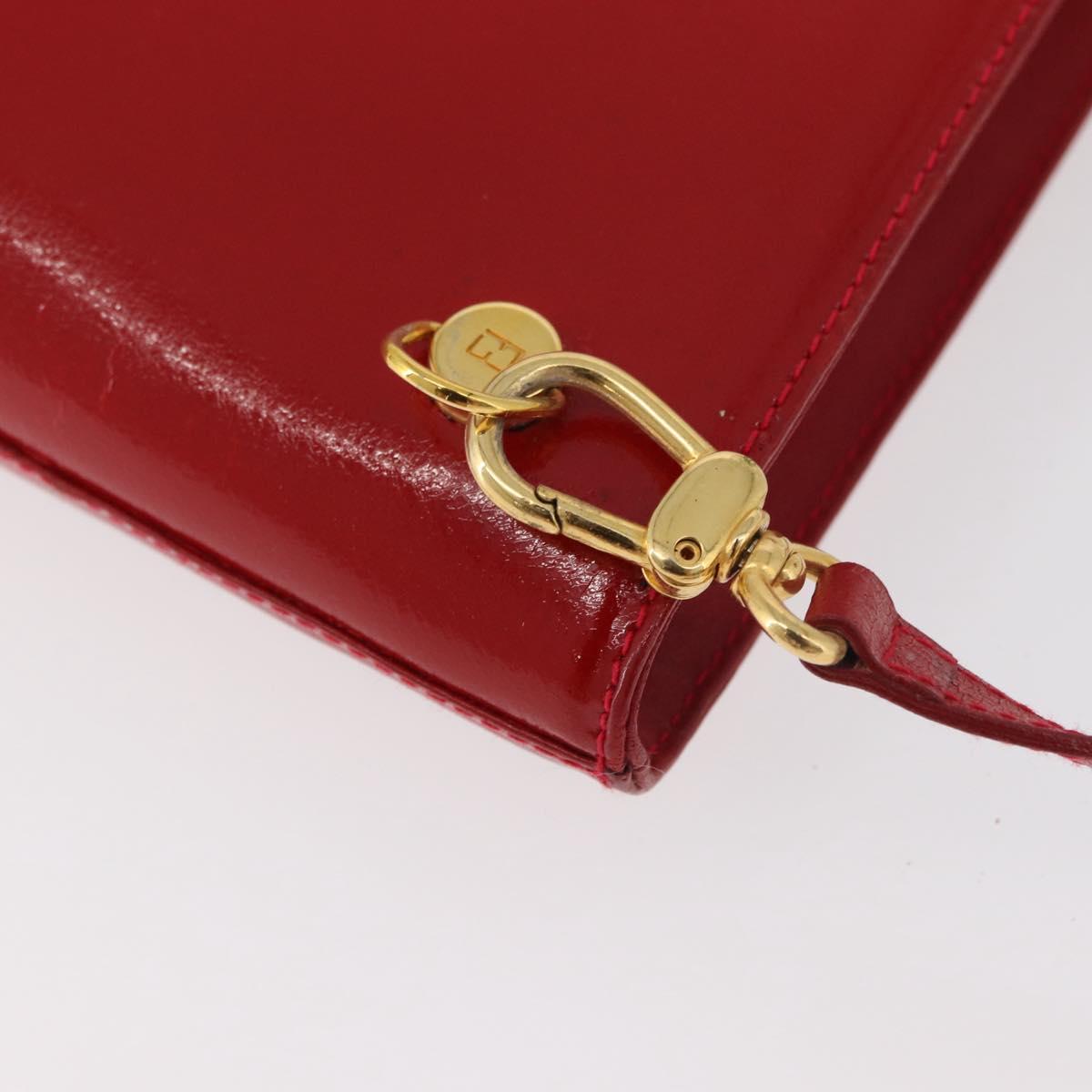 FENDI Backpack Leather 2way Red Gold Auth 181655A
