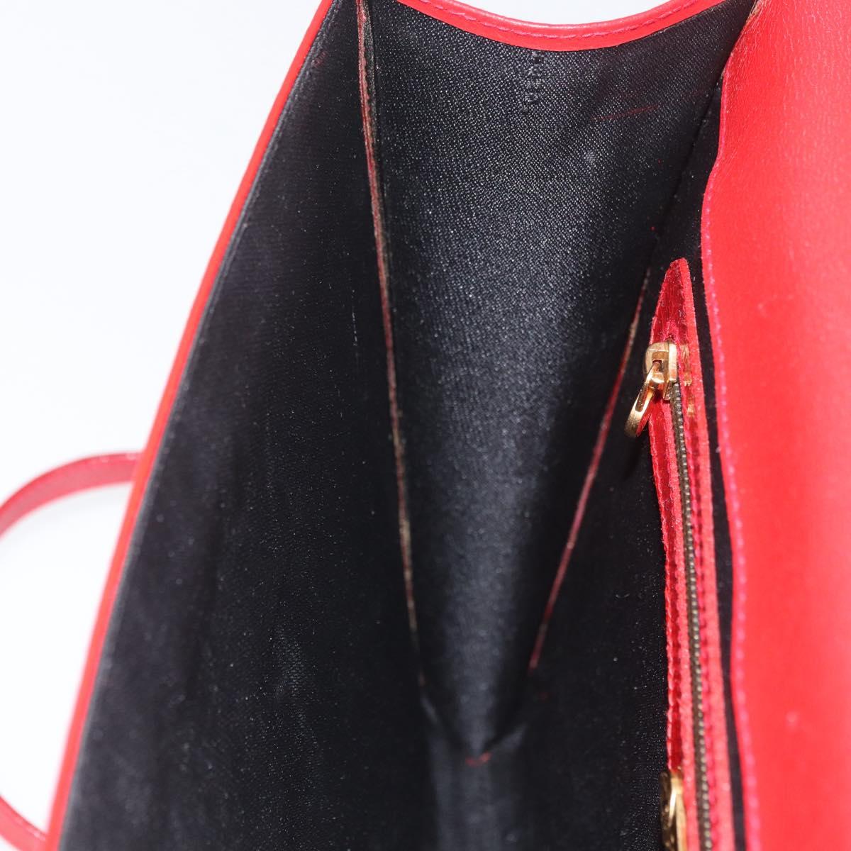 FENDI Backpack Leather 2way Red Gold Auth 181655A