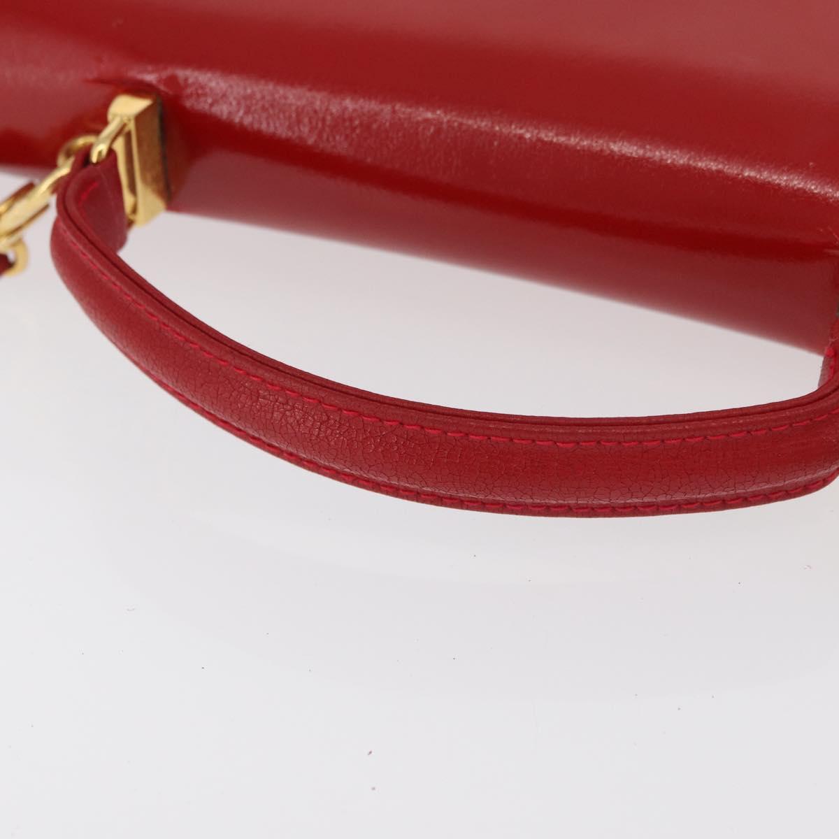 FENDI Backpack Leather 2way Red Gold Auth 181655A