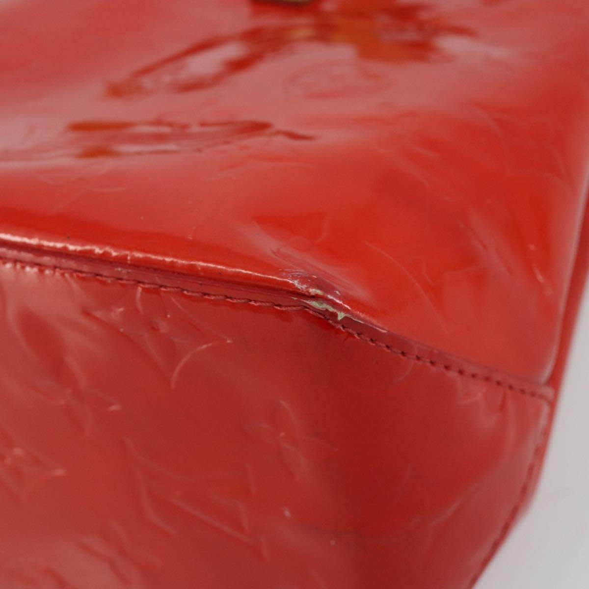 LOUIS VUITTON Monogram Vernis Reade PM Hand Bag Red Rouge M91088 LV Auth 181656