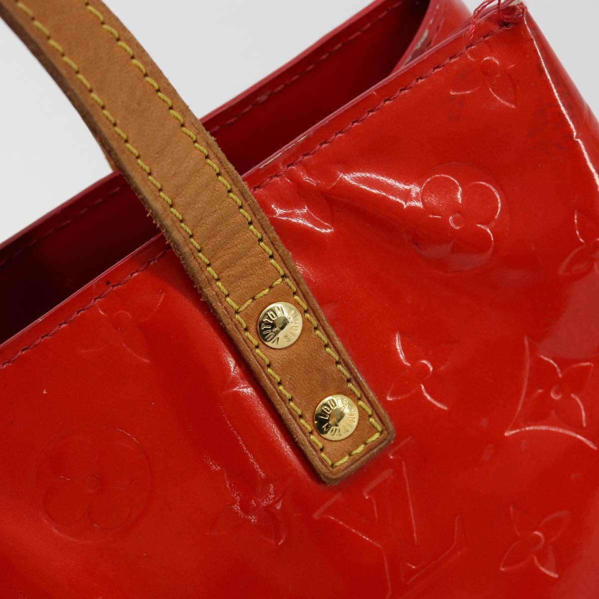LOUIS VUITTON Monogram Vernis Reade PM Hand Bag Red Rouge M91088 LV Auth 181656