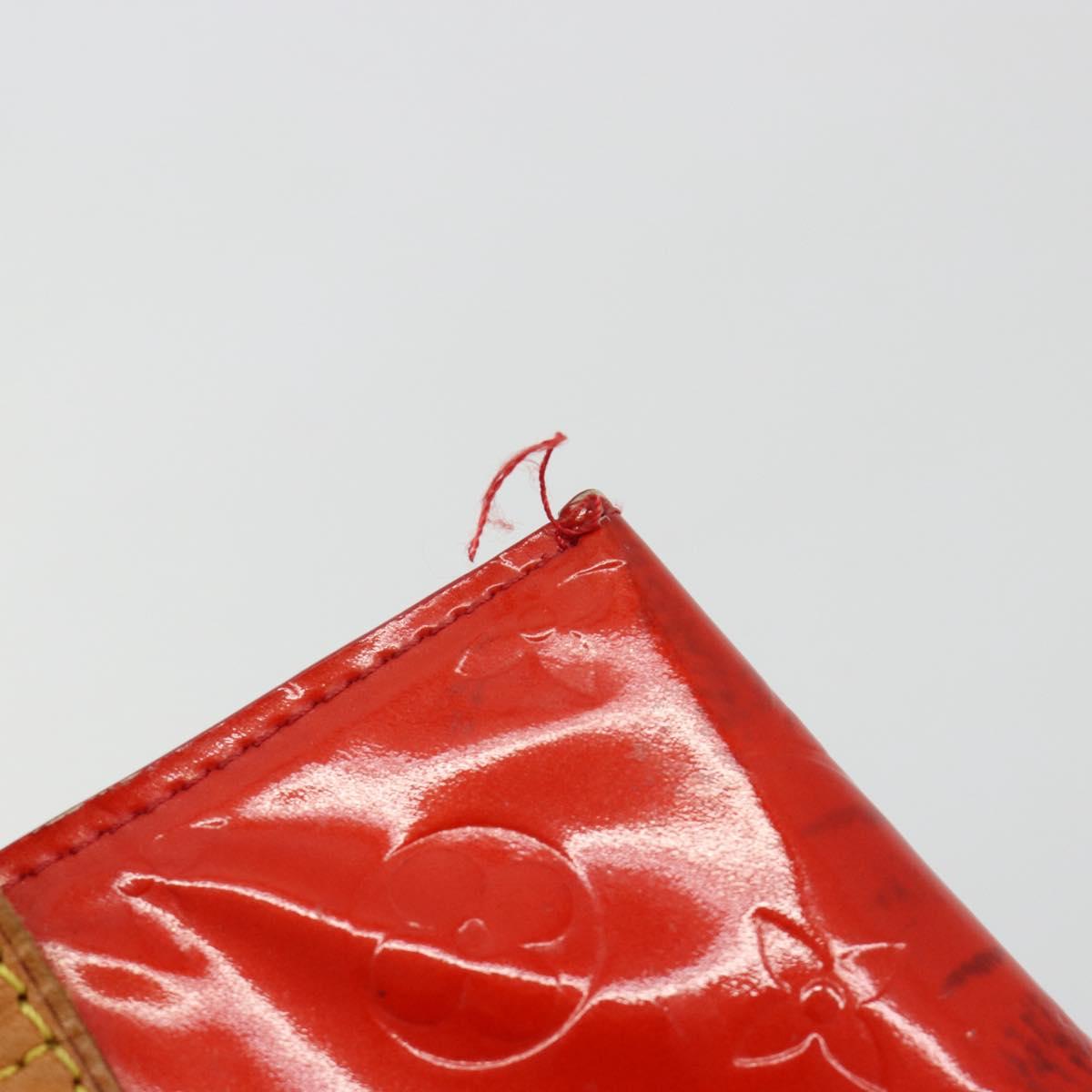 LOUIS VUITTON Monogram Vernis Reade PM Hand Bag Red Rouge M91088 LV Auth 181656