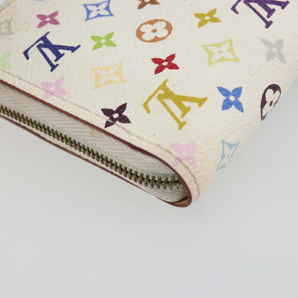 LOUIS VUITTON Monogram Multicolor Zippy Coin Purse White M93741 LV Auth 181665A