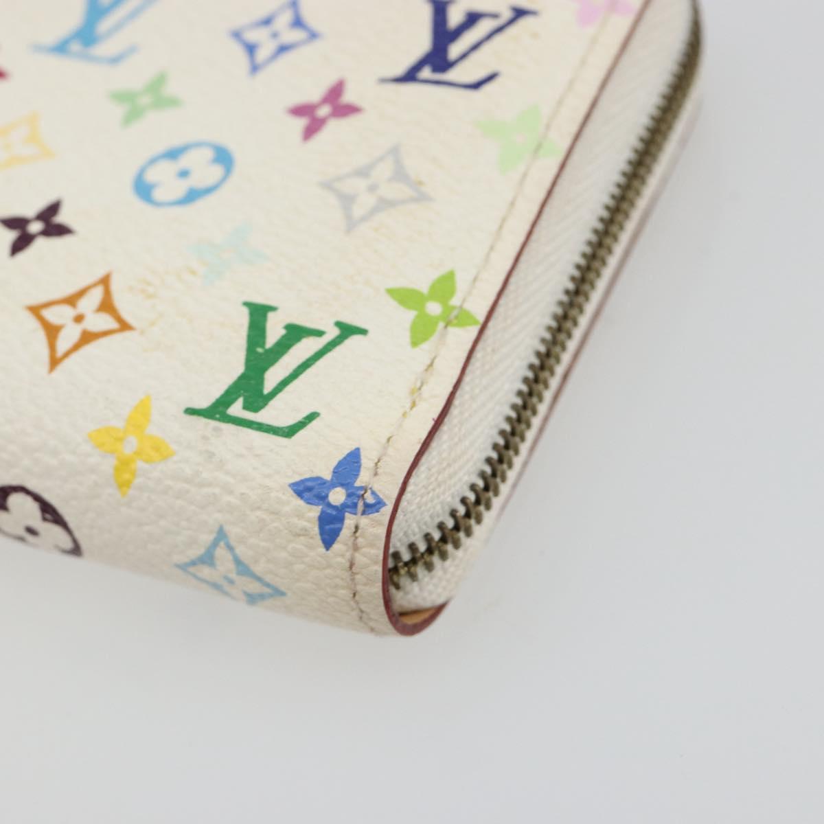 LOUIS VUITTON Monogram Multicolor Zippy Coin Purse White M93741 LV Auth 181665A