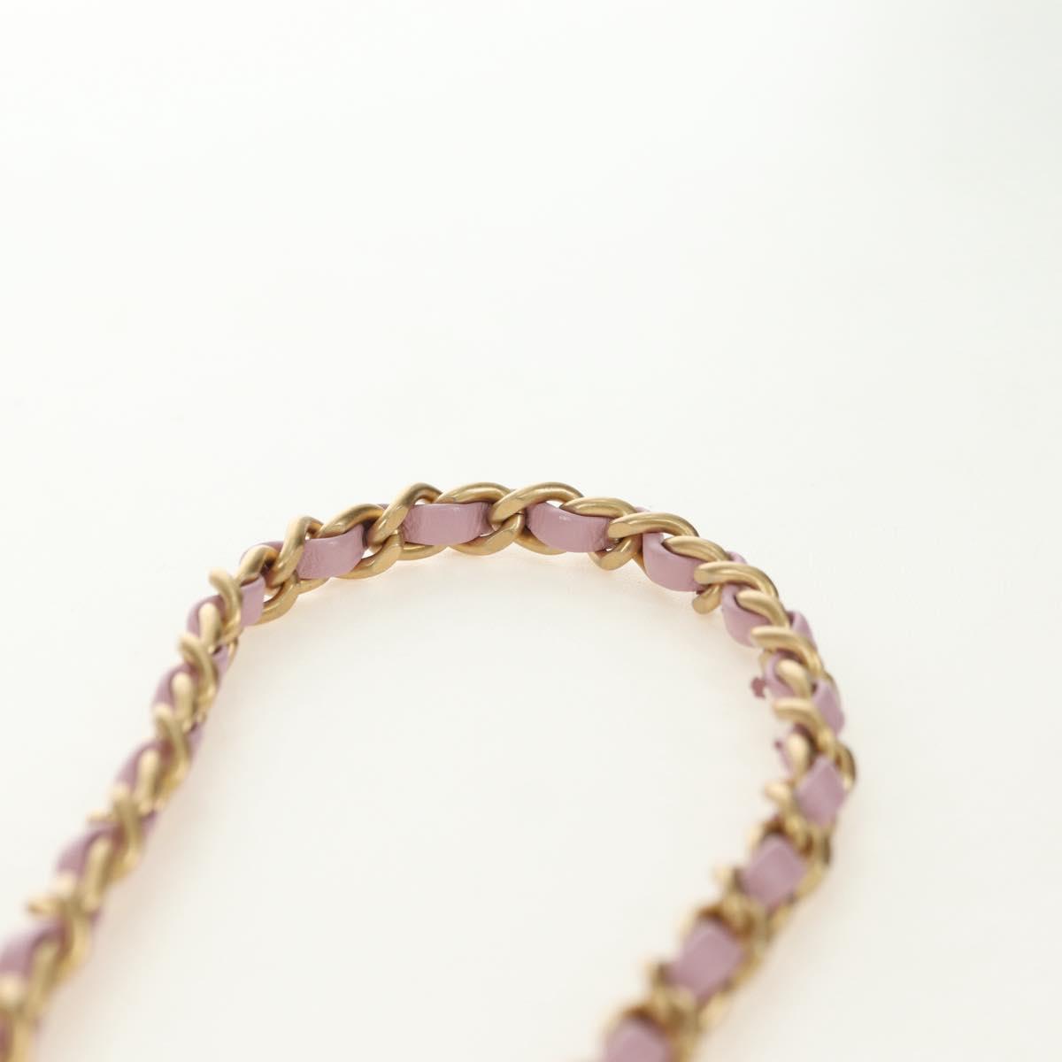 CHANEL Chain Mini Matelasse 18 Bag Lamb Skin Pink Gold CC Auth 181669SAM