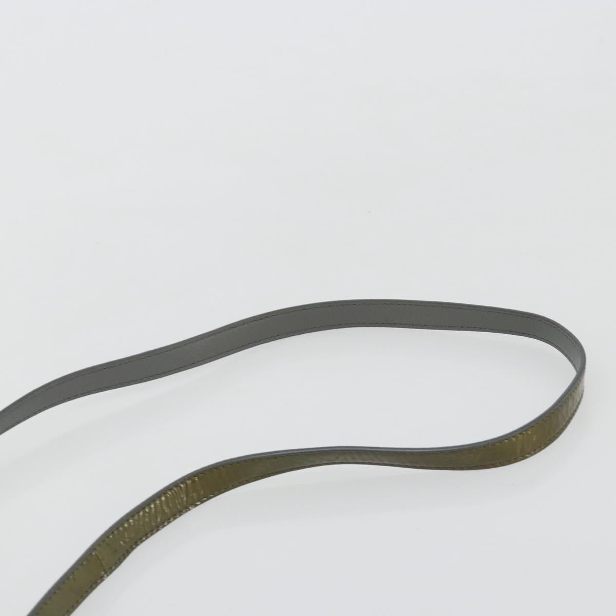 BVLGARI Shoulder Bag Patent leather Green Gold Auth 181670A