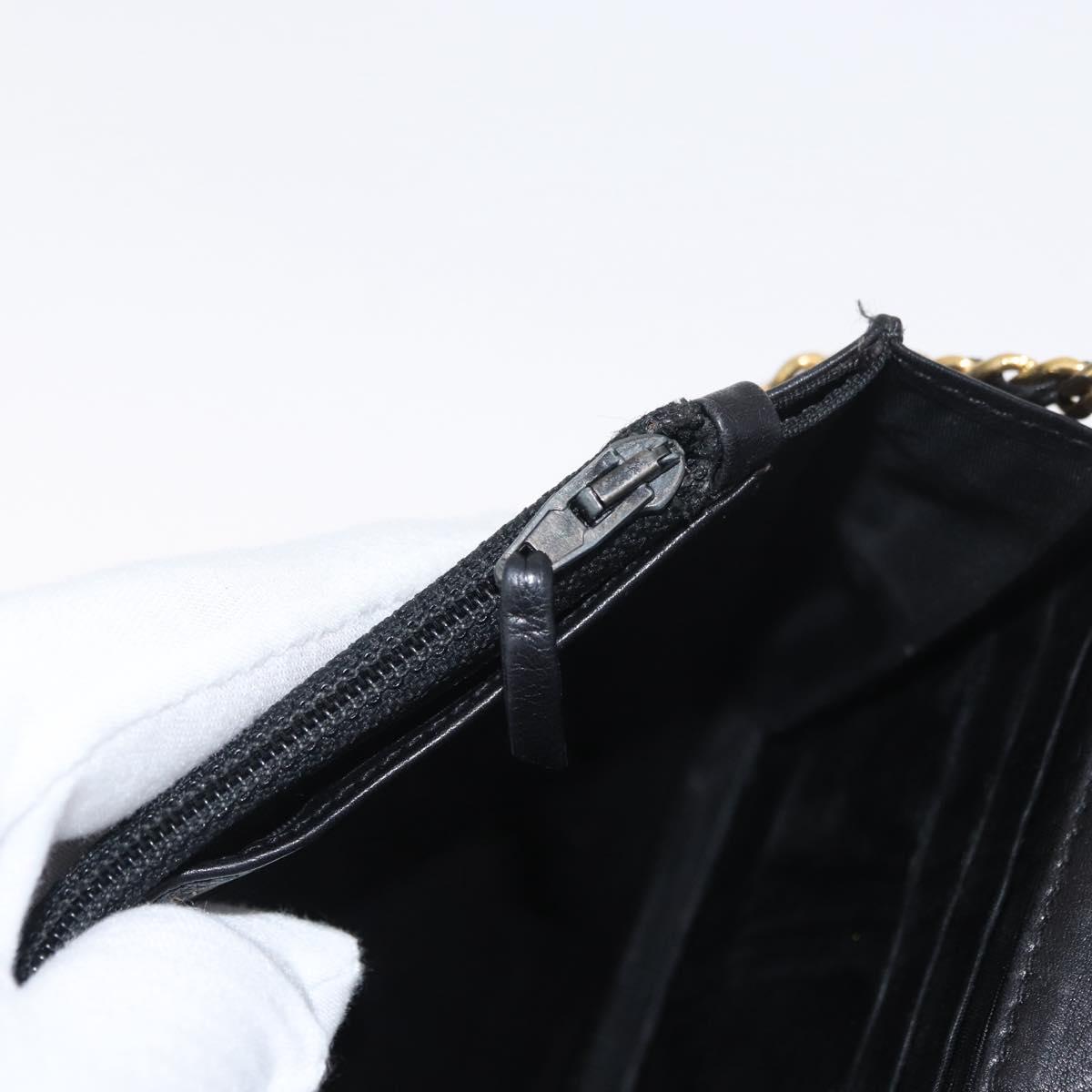 CHANEL COCO Mark Chain Shoulder Bag Patent leather Black Gold CC Auth 181676A