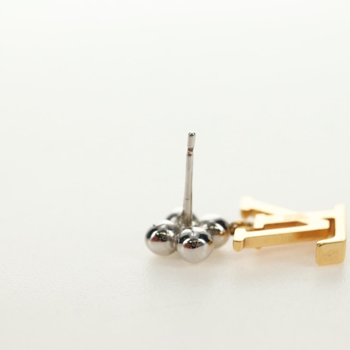 LOUIS VUITTON Pierce LV Iconic Flower Earring Gold Tone M01287 LV Auth 181684M