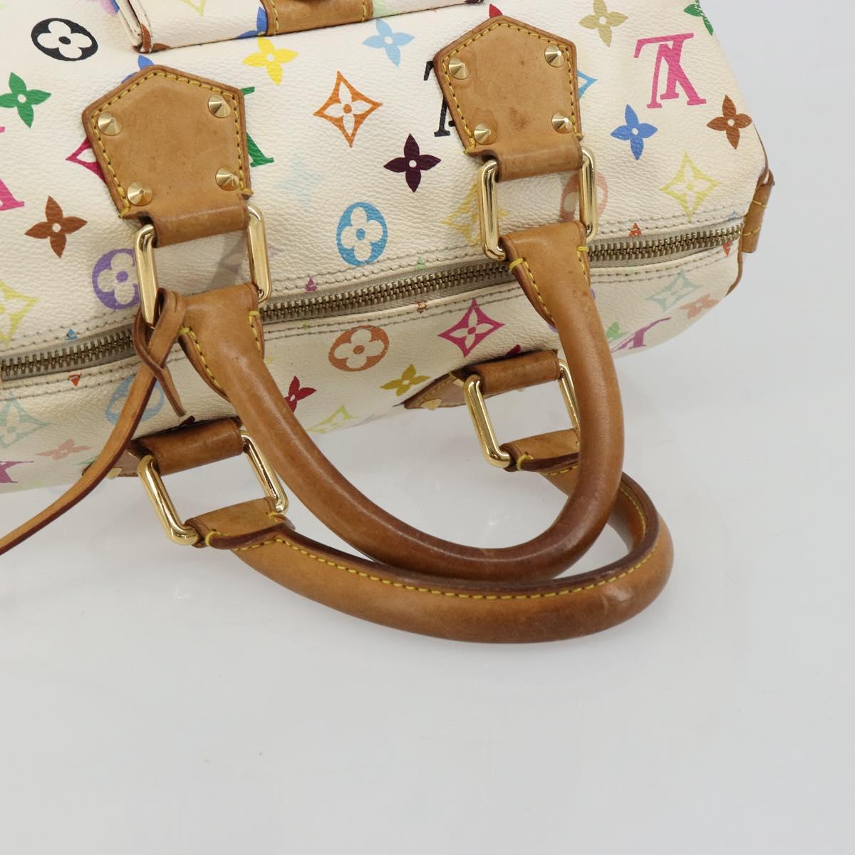 LOUIS VUITTON Monogram Multicolor Speedy 30 Bag White Bron M92643 LV Auth 181700