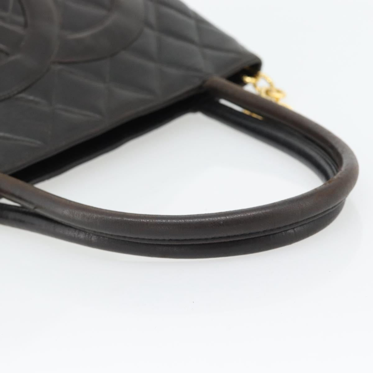 CHANEL Matelasse Reprint Tote Bag Lamb Skin Black Gold CC Auth 181711A