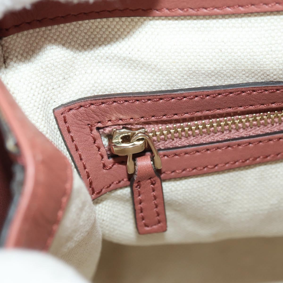 GUCCI Bamboo Hand Bag Leather 2way Pink Gold 308385 Auth 181722V