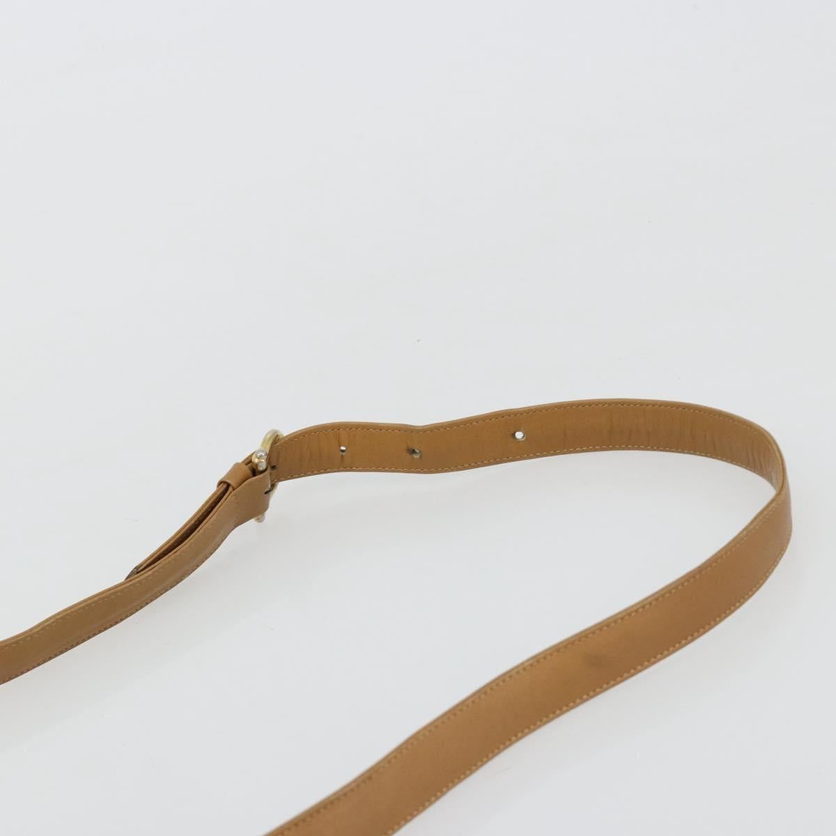 CELINE Macadam Canvas Shoulder Bag PVC Beige Gold Auth 181725