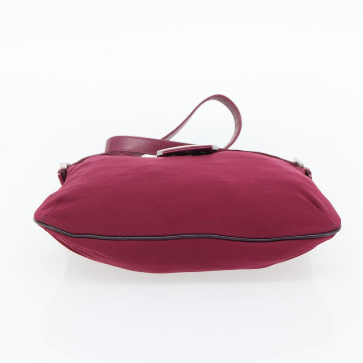 FENDI Mamma Baguette Shoulder Bag Jersey Purple Silver Auth 181726