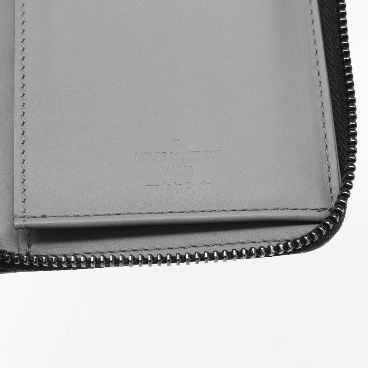 LOUIS VUITTON Monogram Shadow Zippy Wallet Vertical Gray M81384 LV Auth 181734A