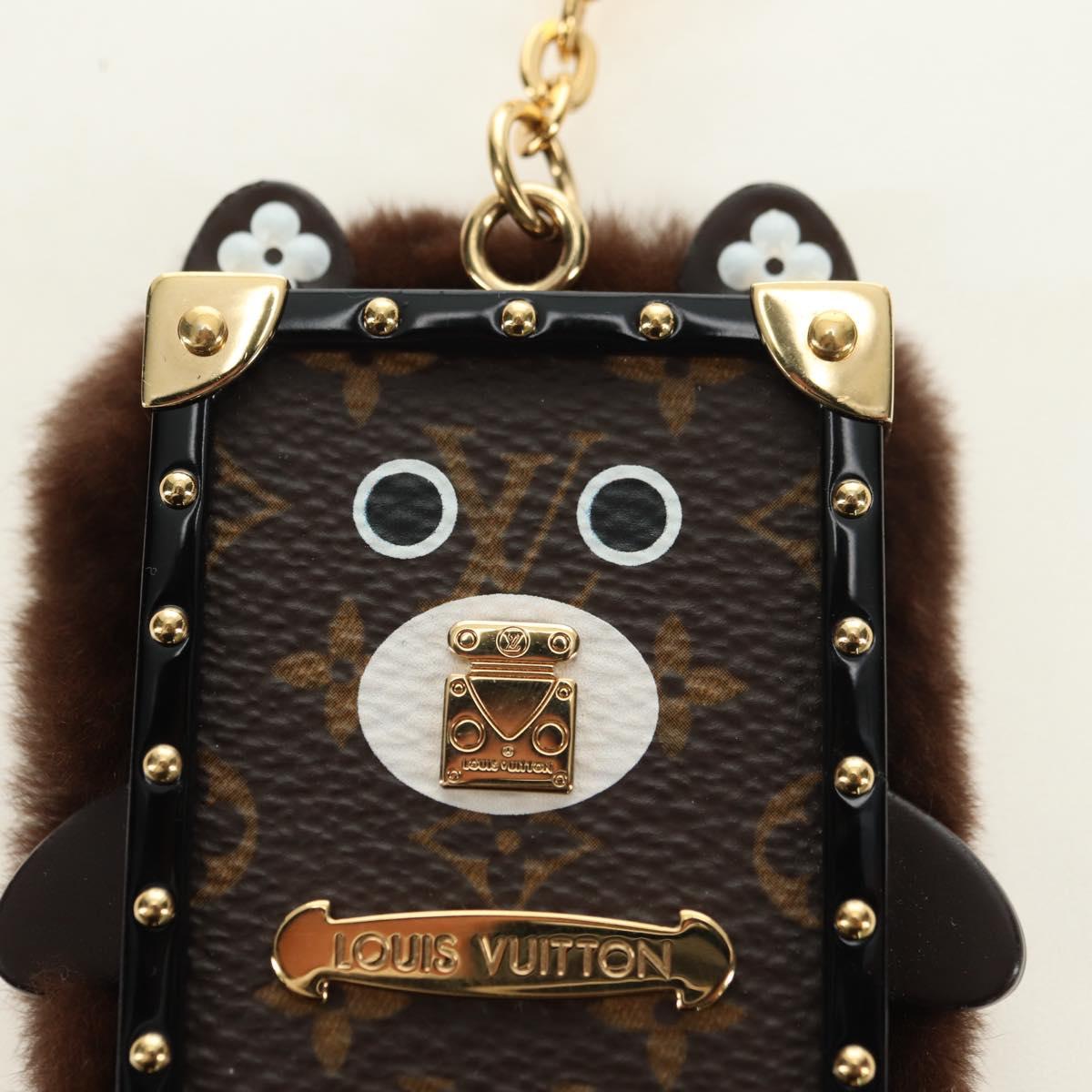 LOUIS VUITTON Monogram Bijoux Sack Wild Fur Key Holder M68451 LV Auth 181735M