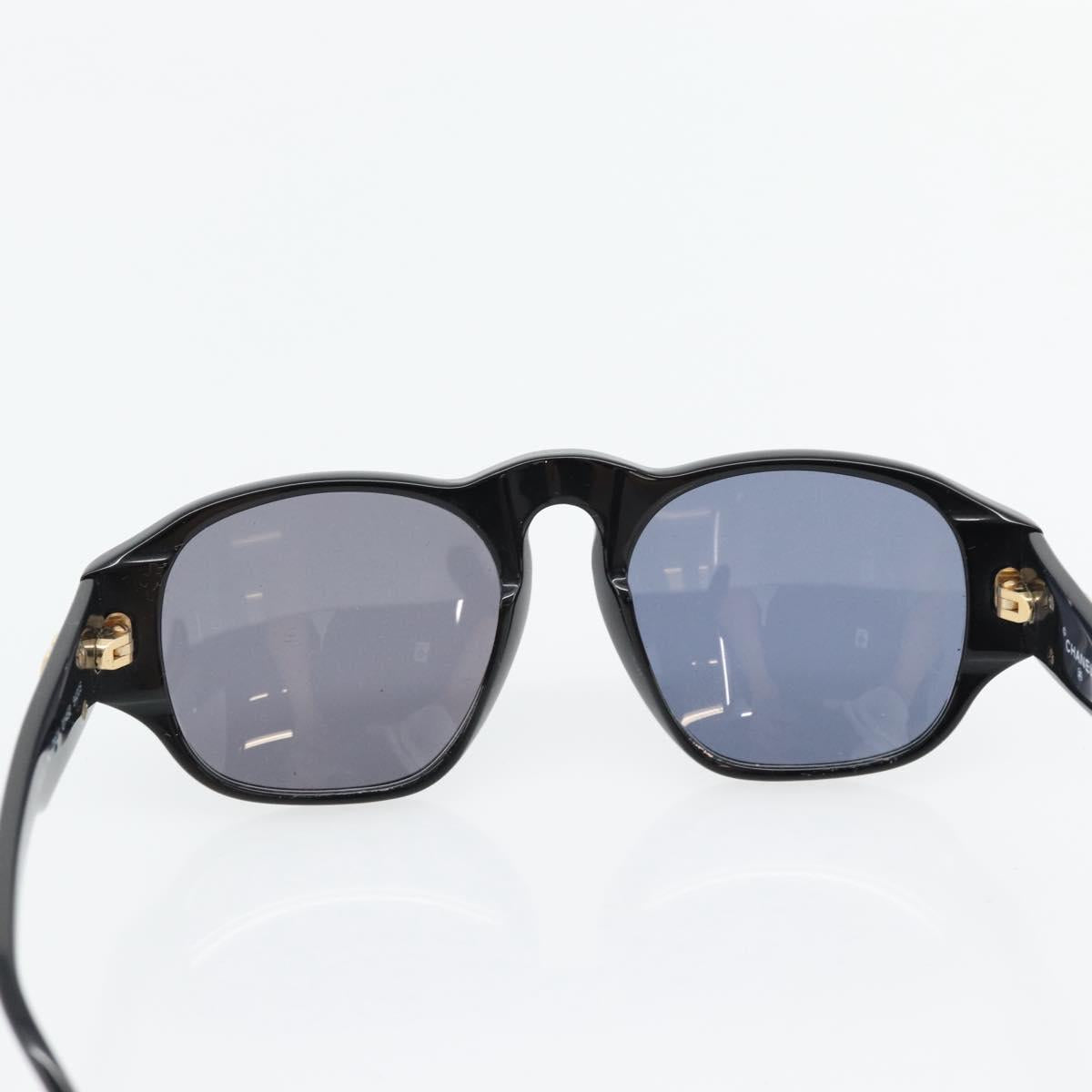 CHANEL COCO Mark Sunglasses plastic Black CC Auth 181746