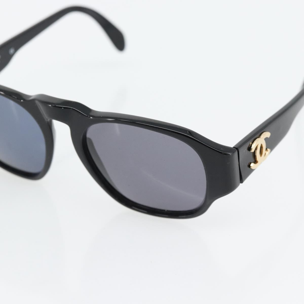 CHANEL COCO Mark Sunglasses plastic Black CC Auth 181746