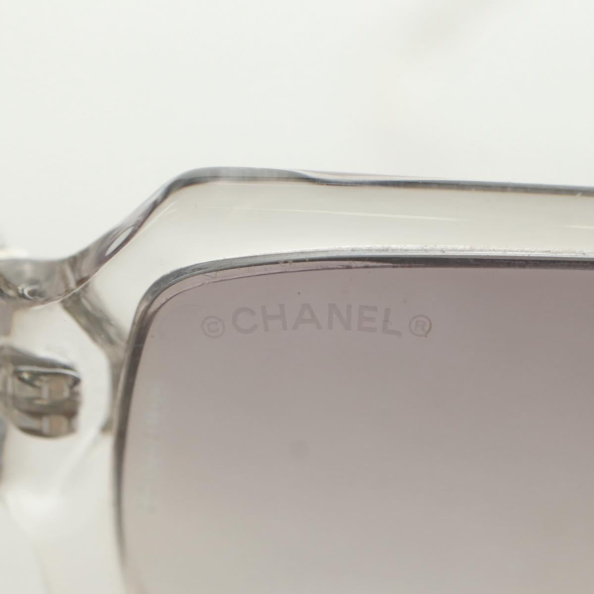 CHANEL COCO Mark Sunglasses plastic Clear CC Auth 181748M