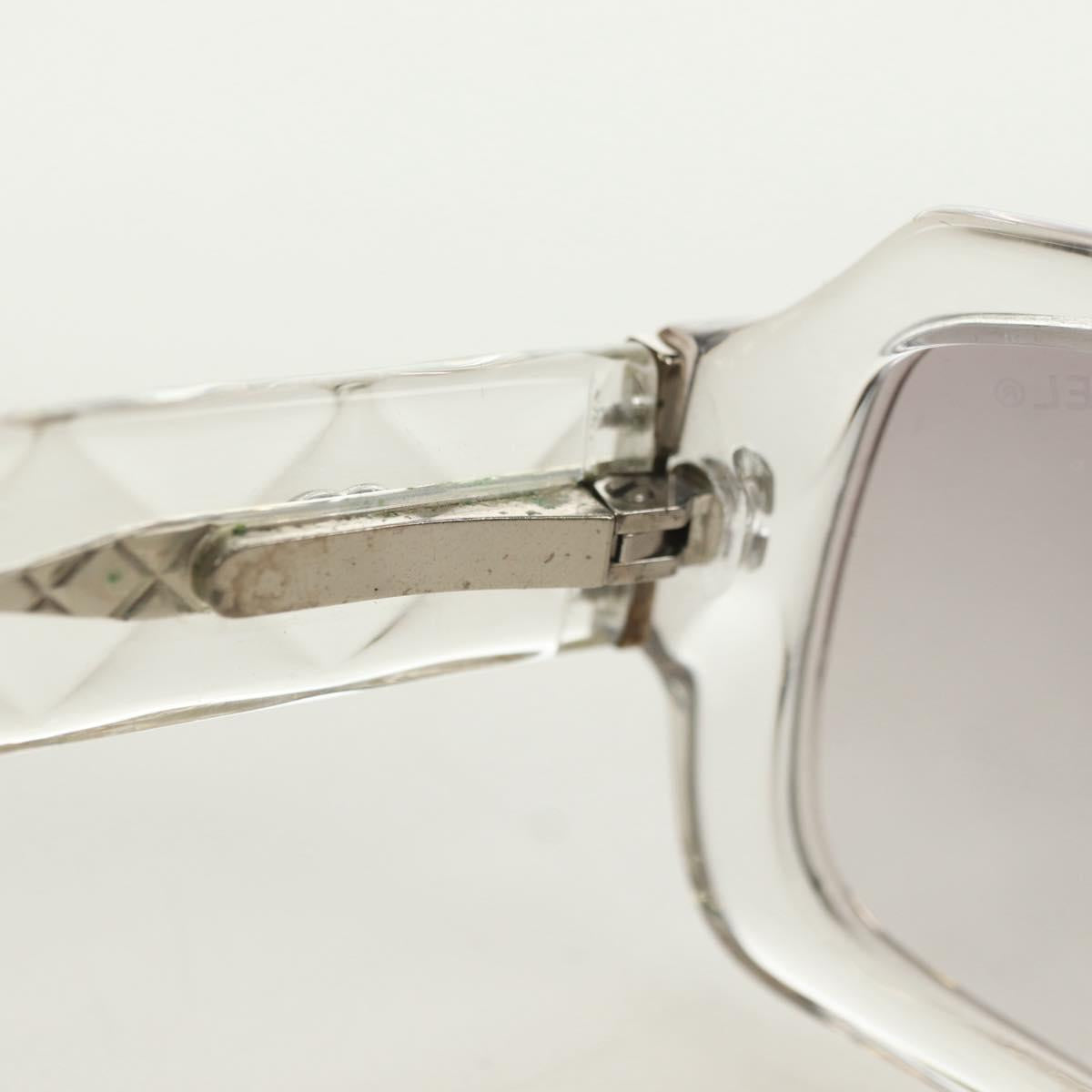 CHANEL COCO Mark Sunglasses plastic Clear CC Auth 181748M
