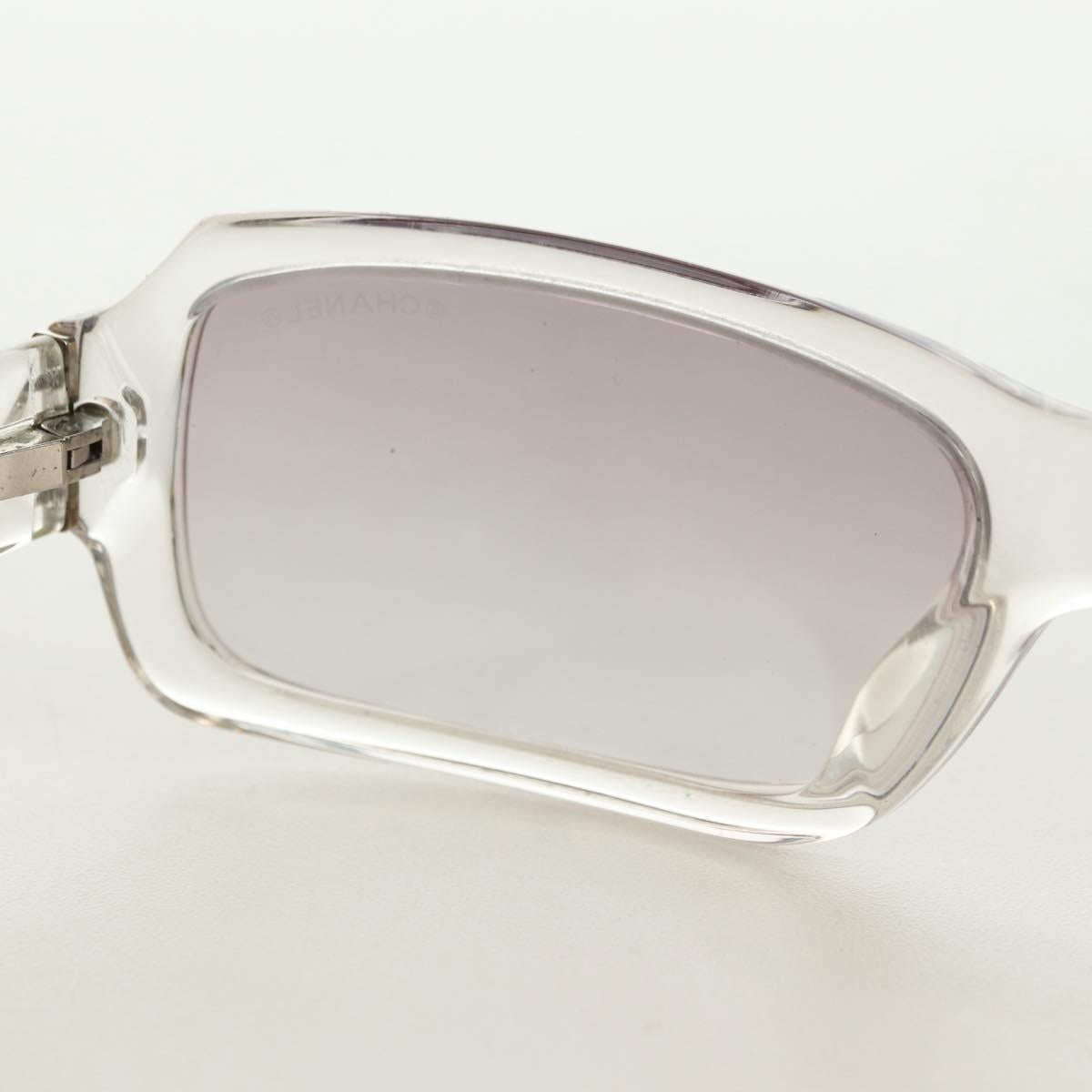 CHANEL COCO Mark Sunglasses plastic Clear CC Auth 181748M