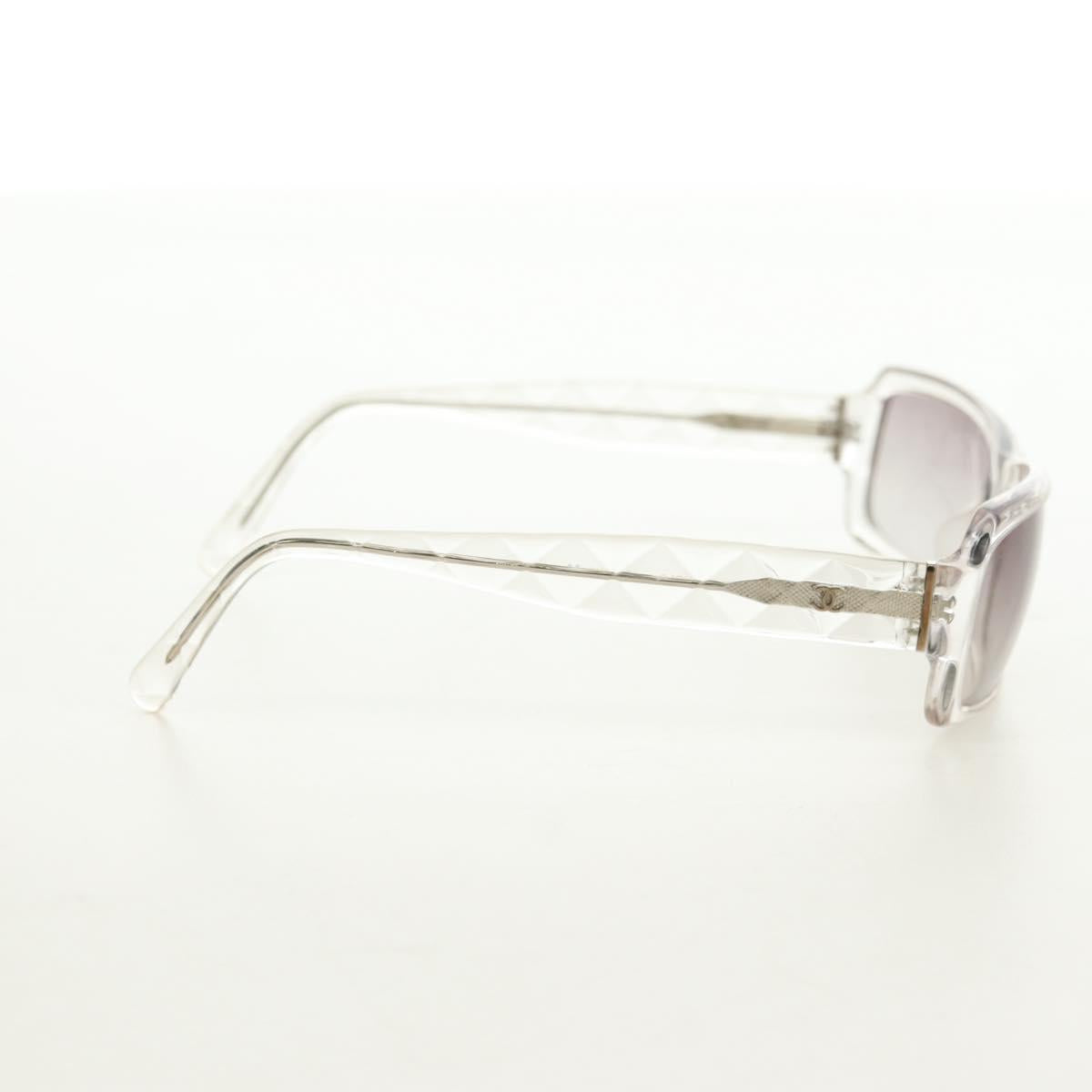 CHANEL COCO Mark Sunglasses plastic Clear CC Auth 181748M