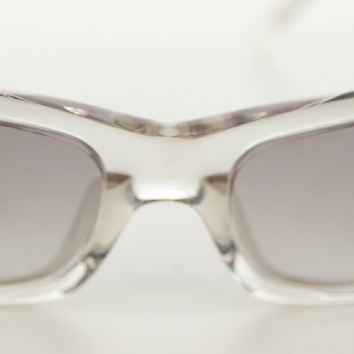 CHANEL COCO Mark Sunglasses plastic Clear CC Auth 181748M