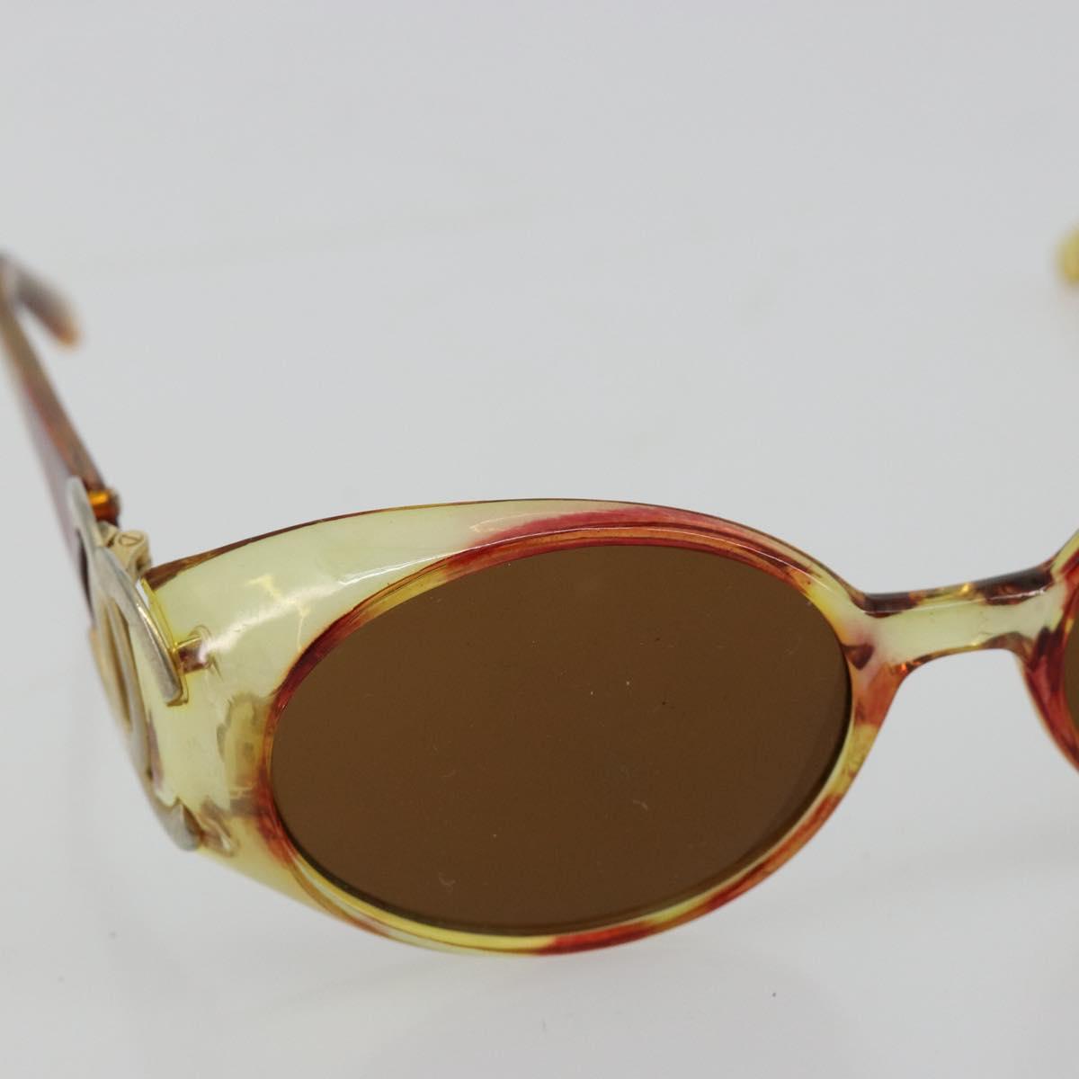 CHANEL COCO Mark Sunglasses plastic Orange CC Auth 181749