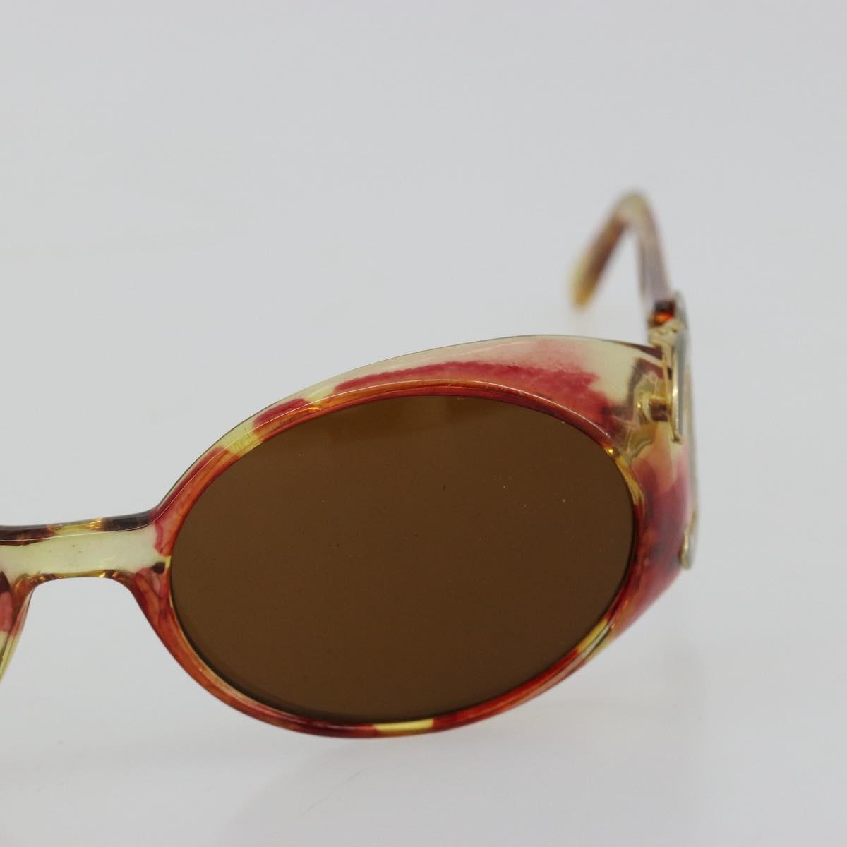 CHANEL COCO Mark Sunglasses plastic Orange CC Auth 181749