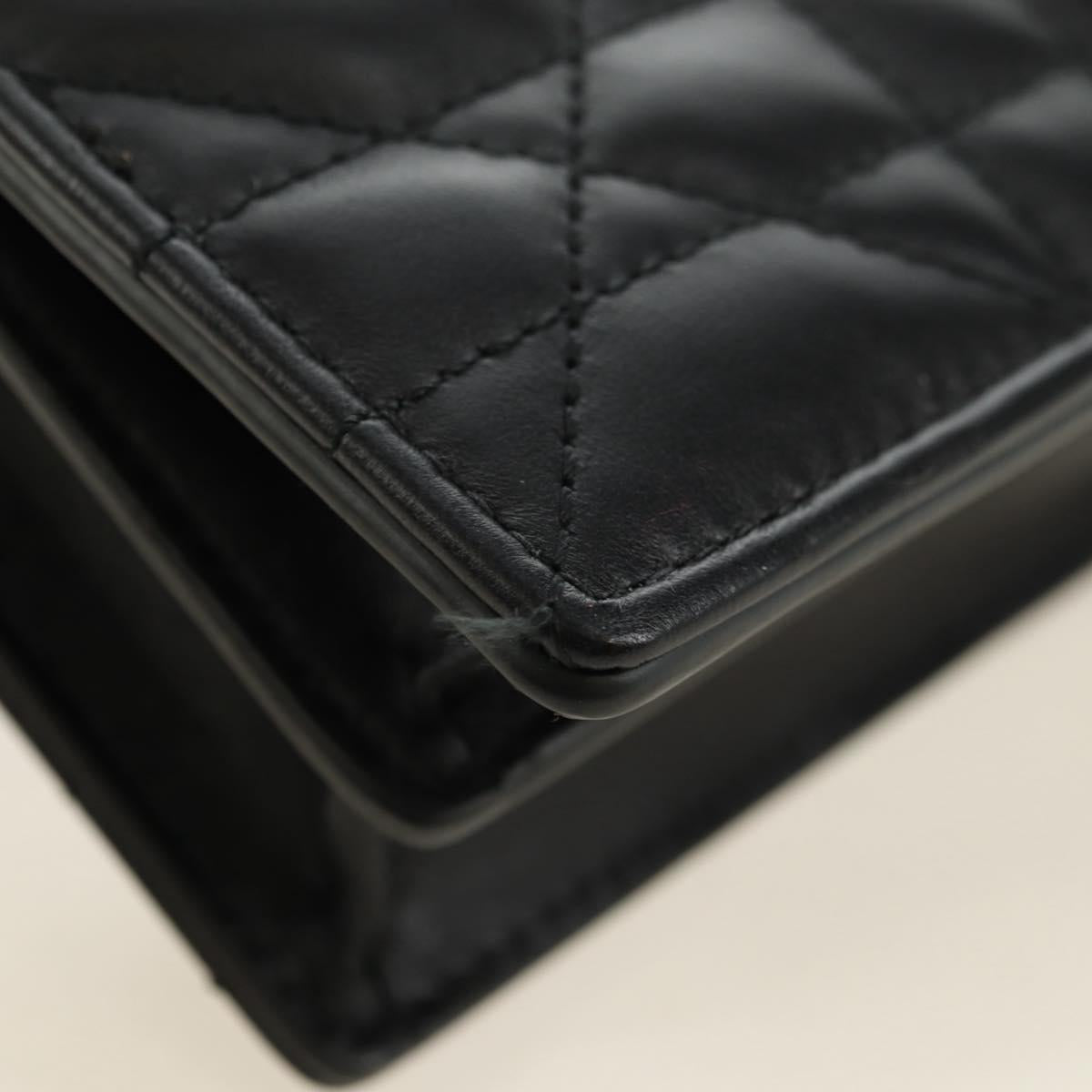 Christian Dior Cannage Caro Miss Dior Chain Bag Lamb Skin 2way Auth 181756SAM