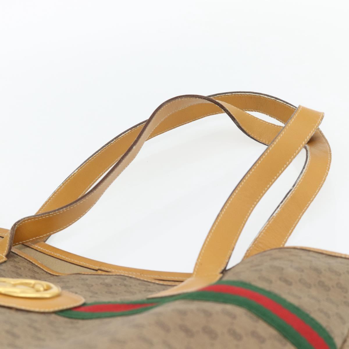 GUCCI Micro GG Supreme Web Sherry Line Bag PVC Beige 002 983 0174 Auth 181764