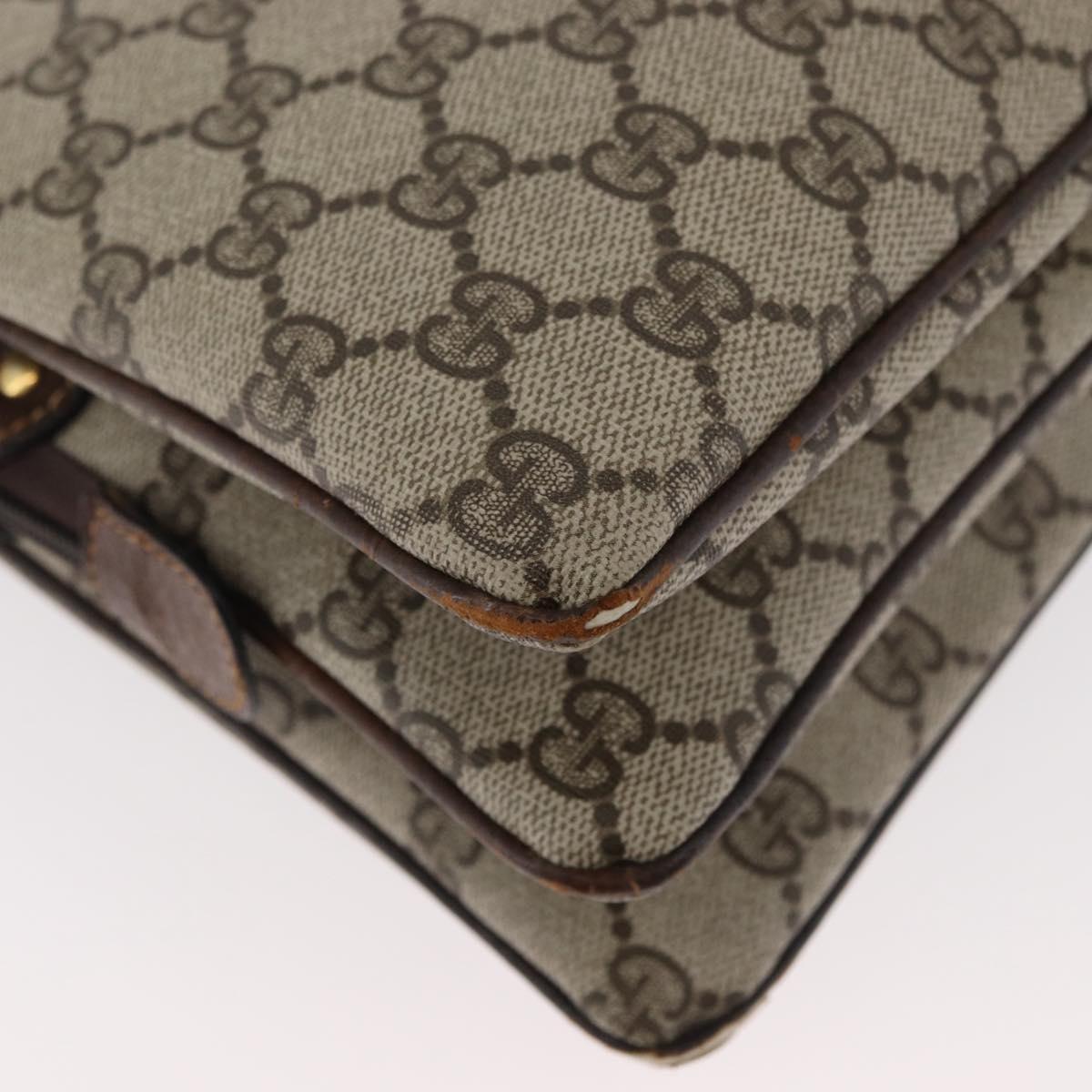 GUCCI GG Supreme Web Sherry Line Shoulder Bag PVC Beige Gold 010 378 Auth 181765