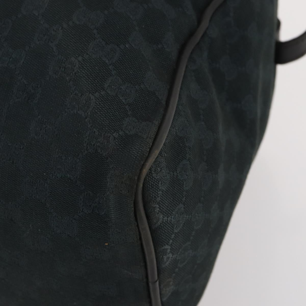 GUCCI GG Canvas Boston Bag Black Gold Auth 181766
