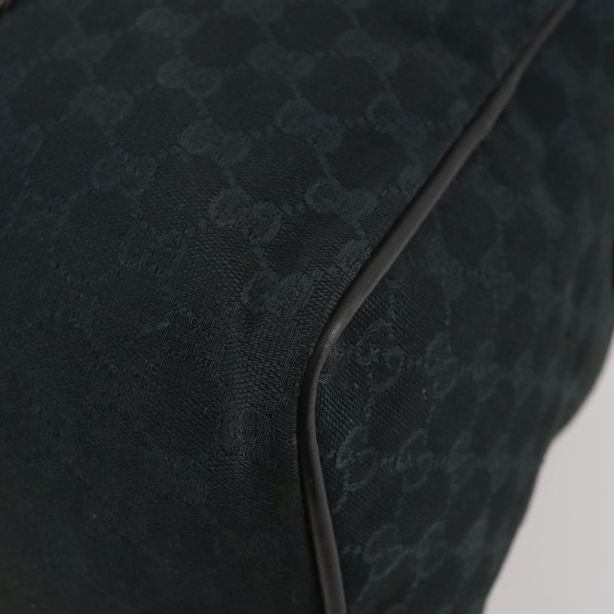 GUCCI GG Canvas Boston Bag Black Gold Auth 181766