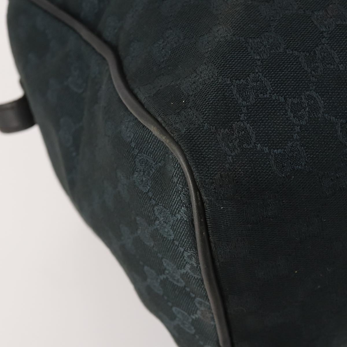 GUCCI GG Canvas Boston Bag Black Gold Auth 181766
