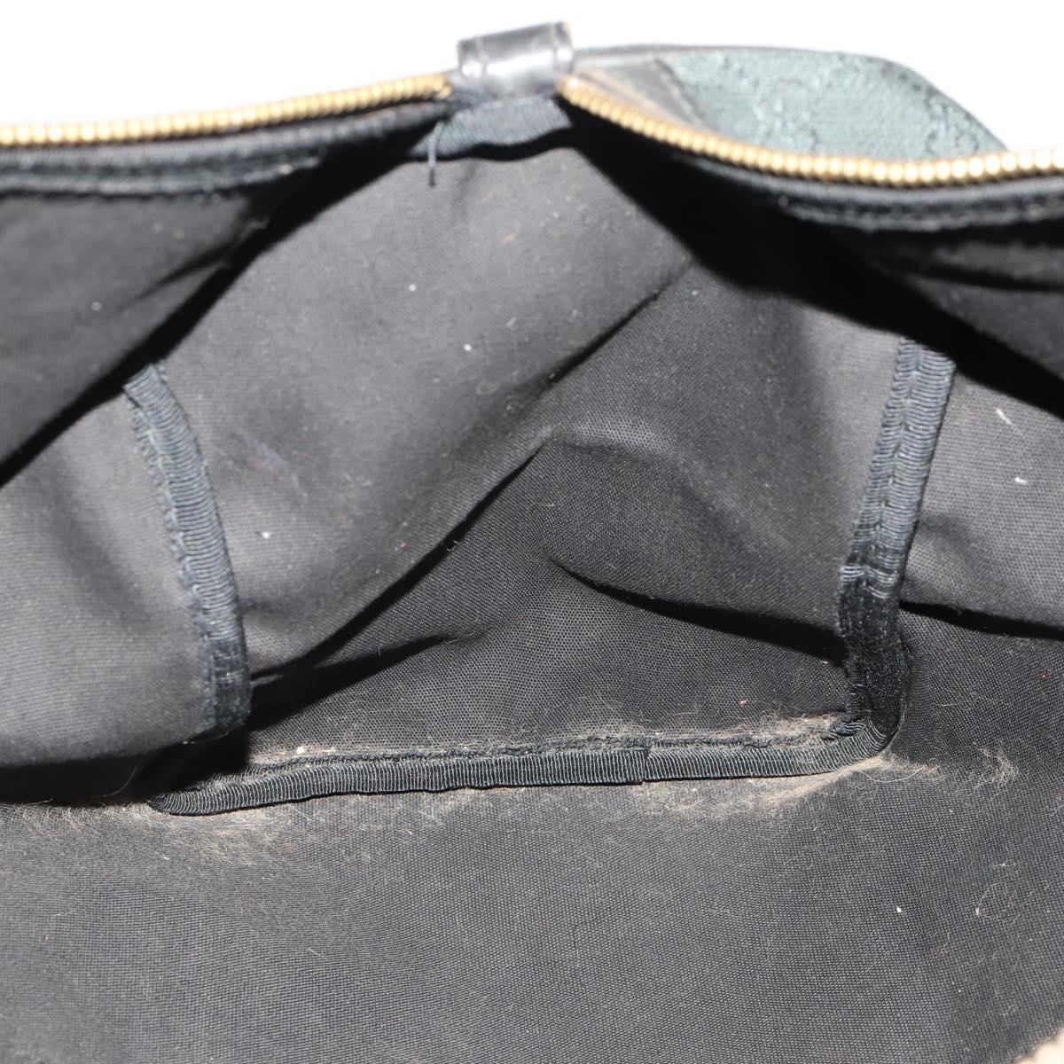 GUCCI GG Canvas Boston Bag Black Gold Auth 181766
