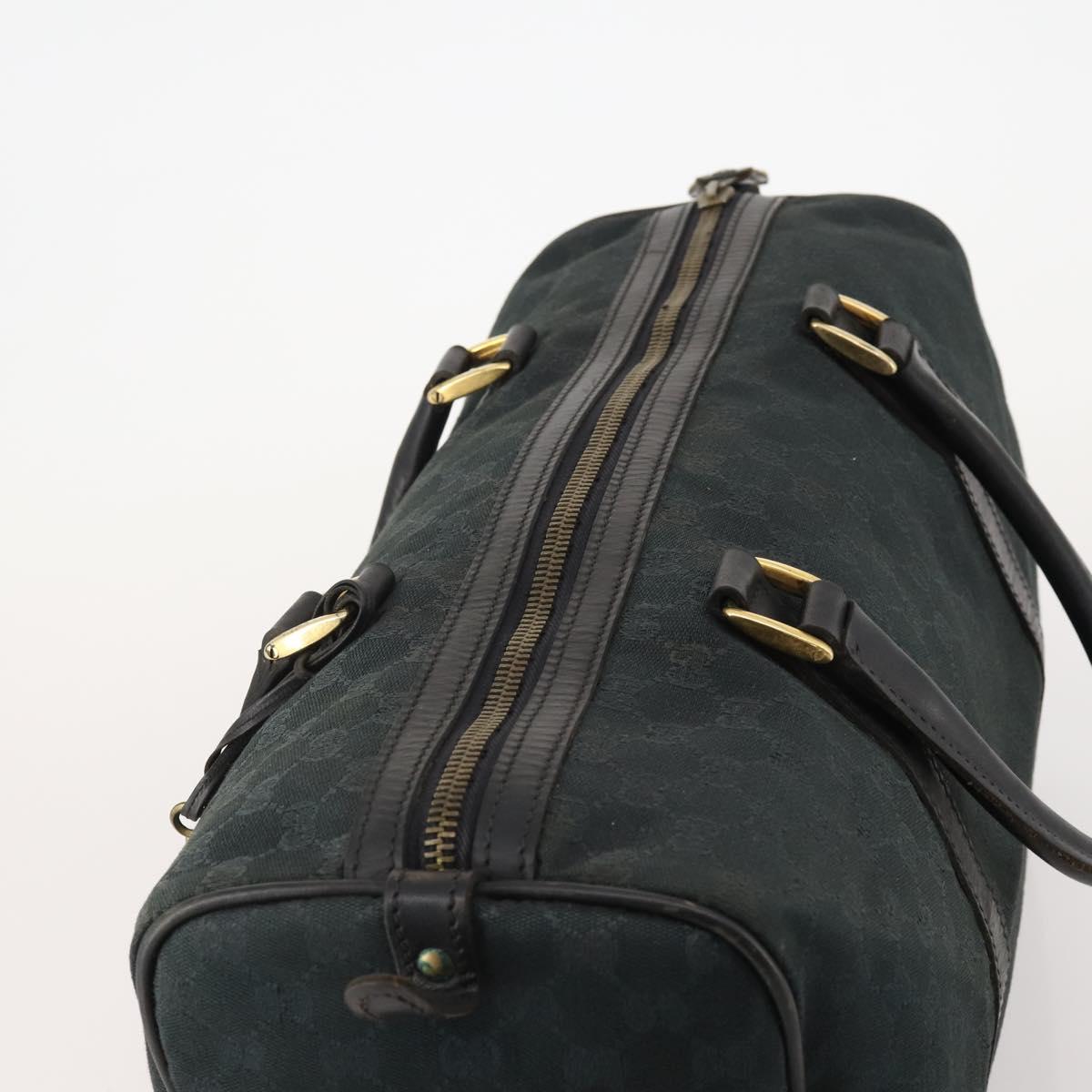 GUCCI GG Canvas Boston Bag Black Gold Auth 181766