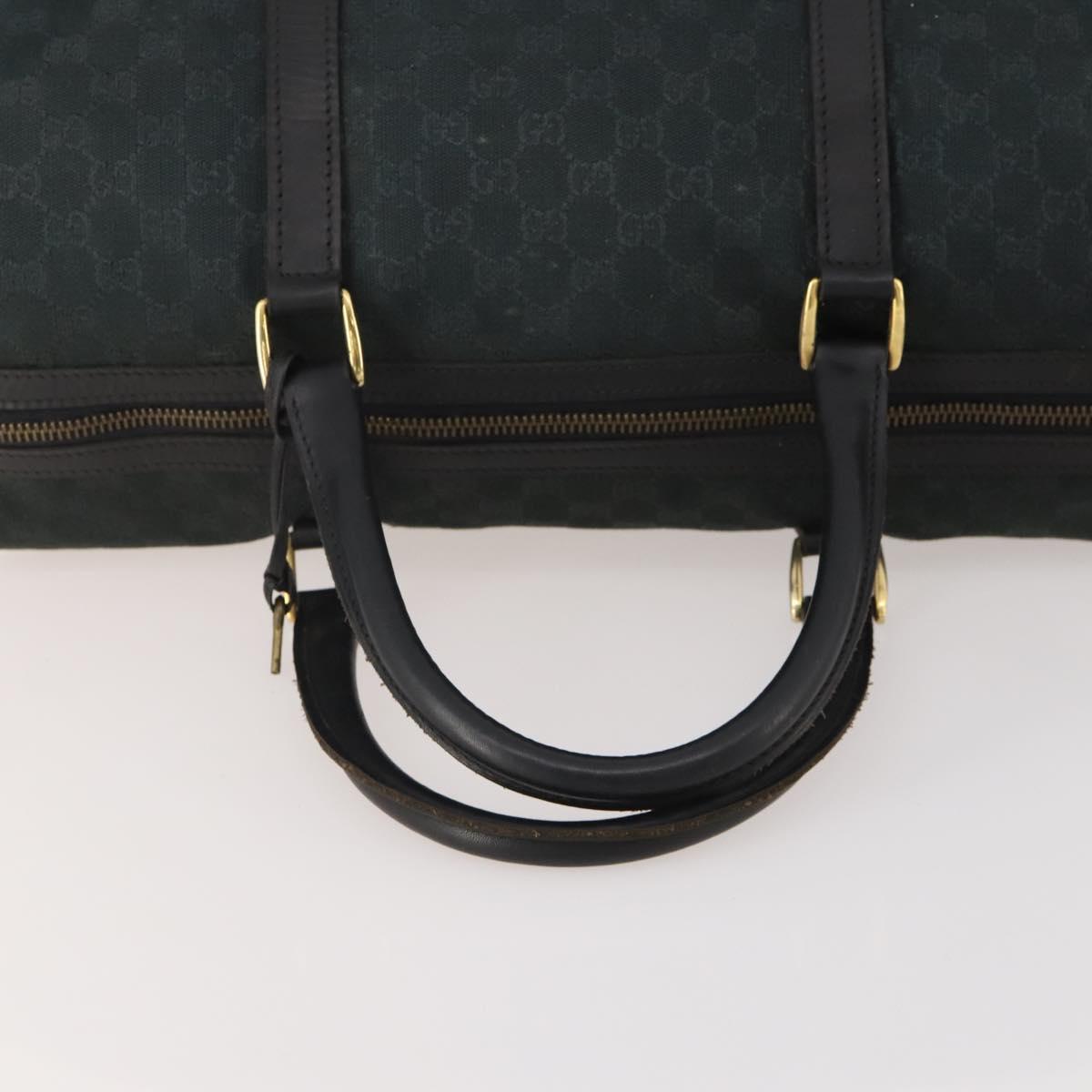 GUCCI GG Canvas Boston Bag Black Gold Auth 181766
