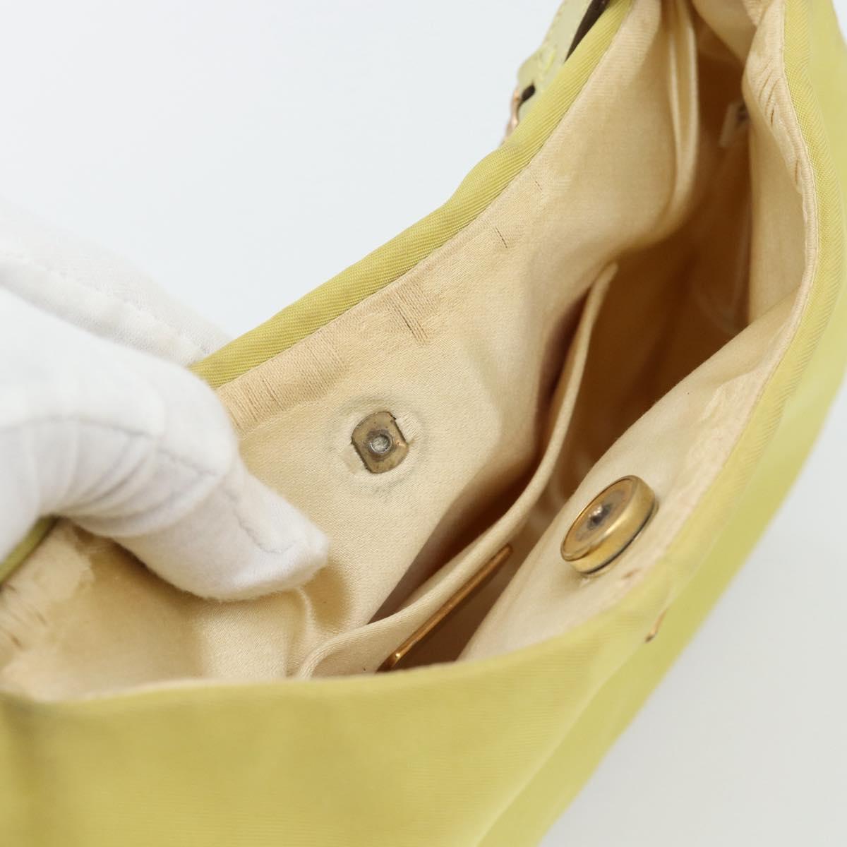PRADA Chain Shoulder Bag Nylon Yellow Gold Auth 181775A