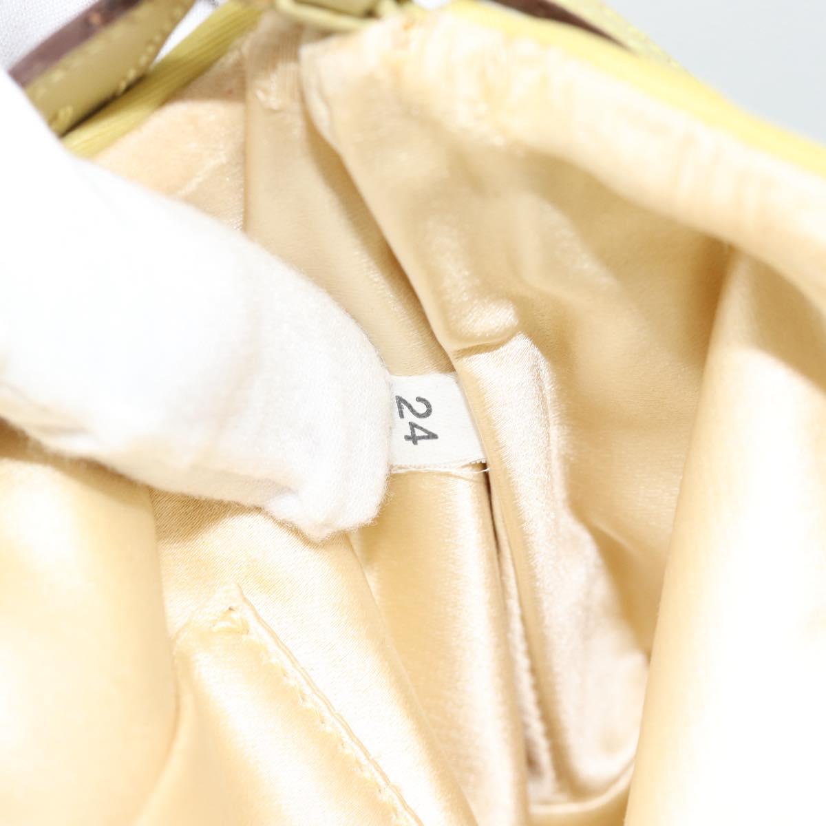 PRADA Chain Shoulder Bag Nylon Yellow Gold Auth 181775A