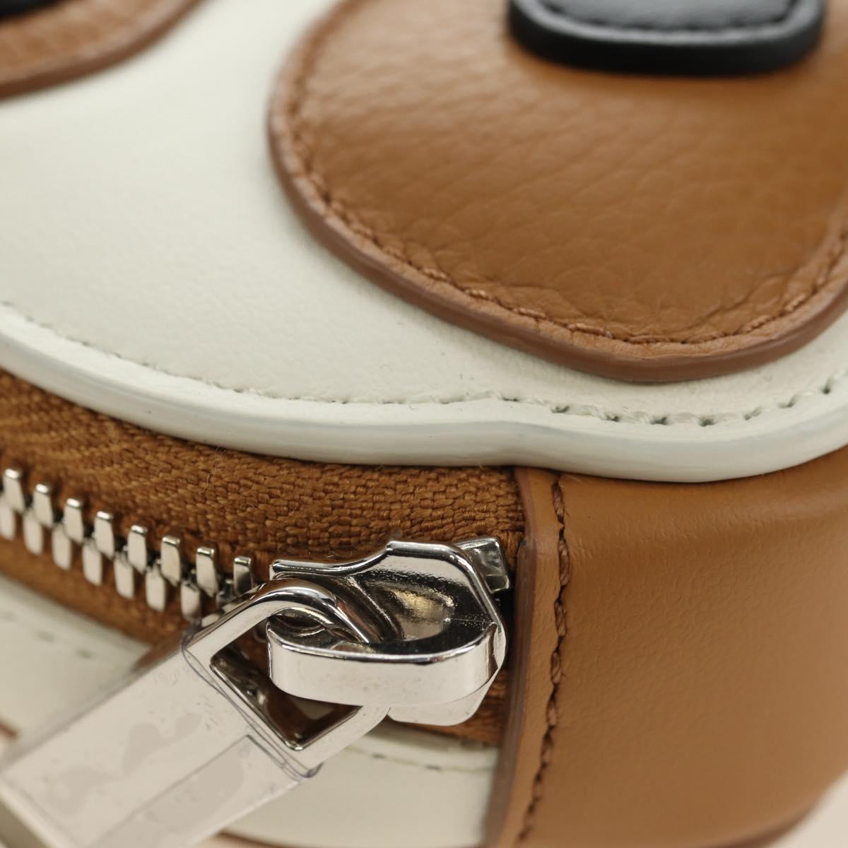 Christian Dior Bobby Wallet Pouch Leather Beige Silver Auth 181779SM