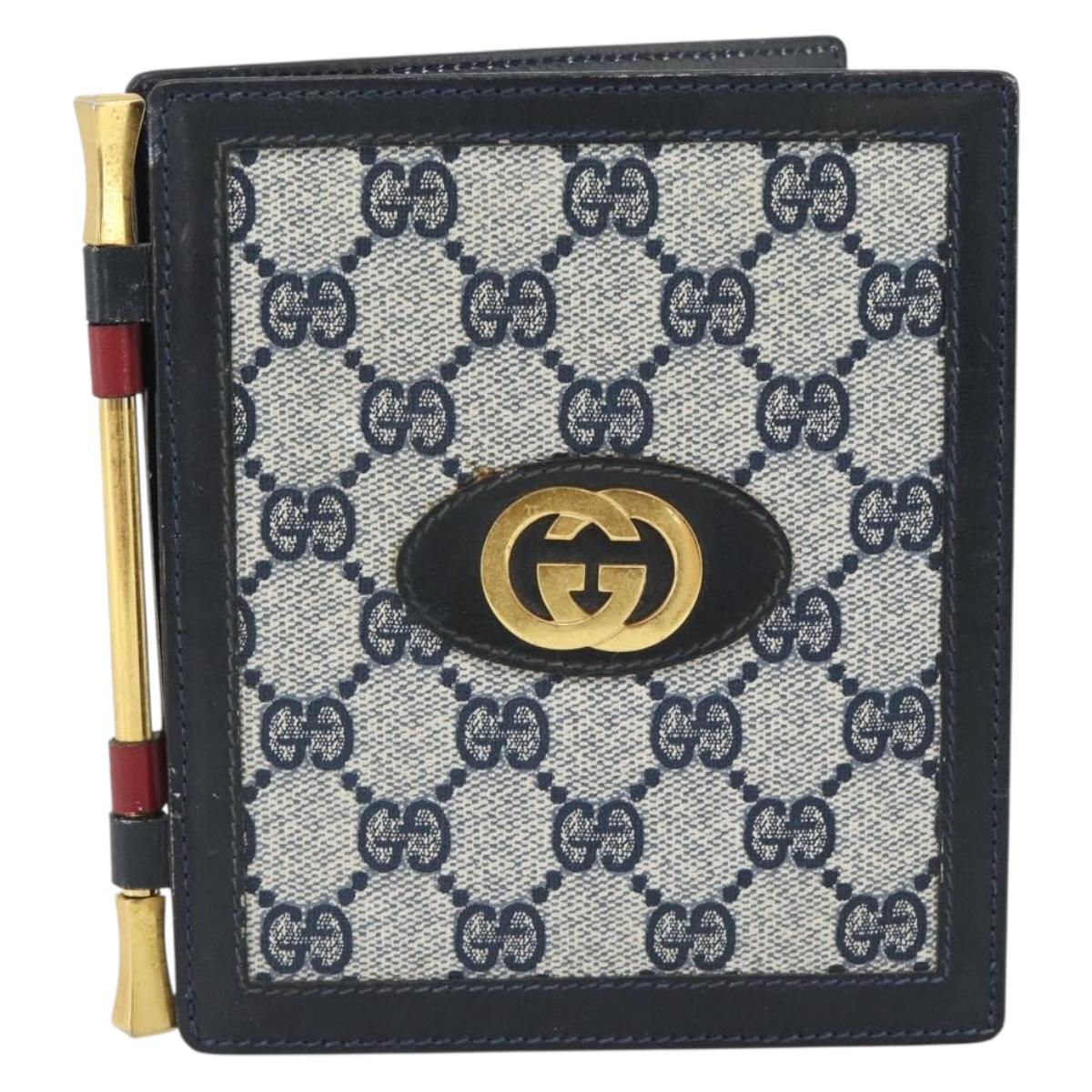 GUCCI GG Supreme Picture Frames PVC Navy Auth 181781