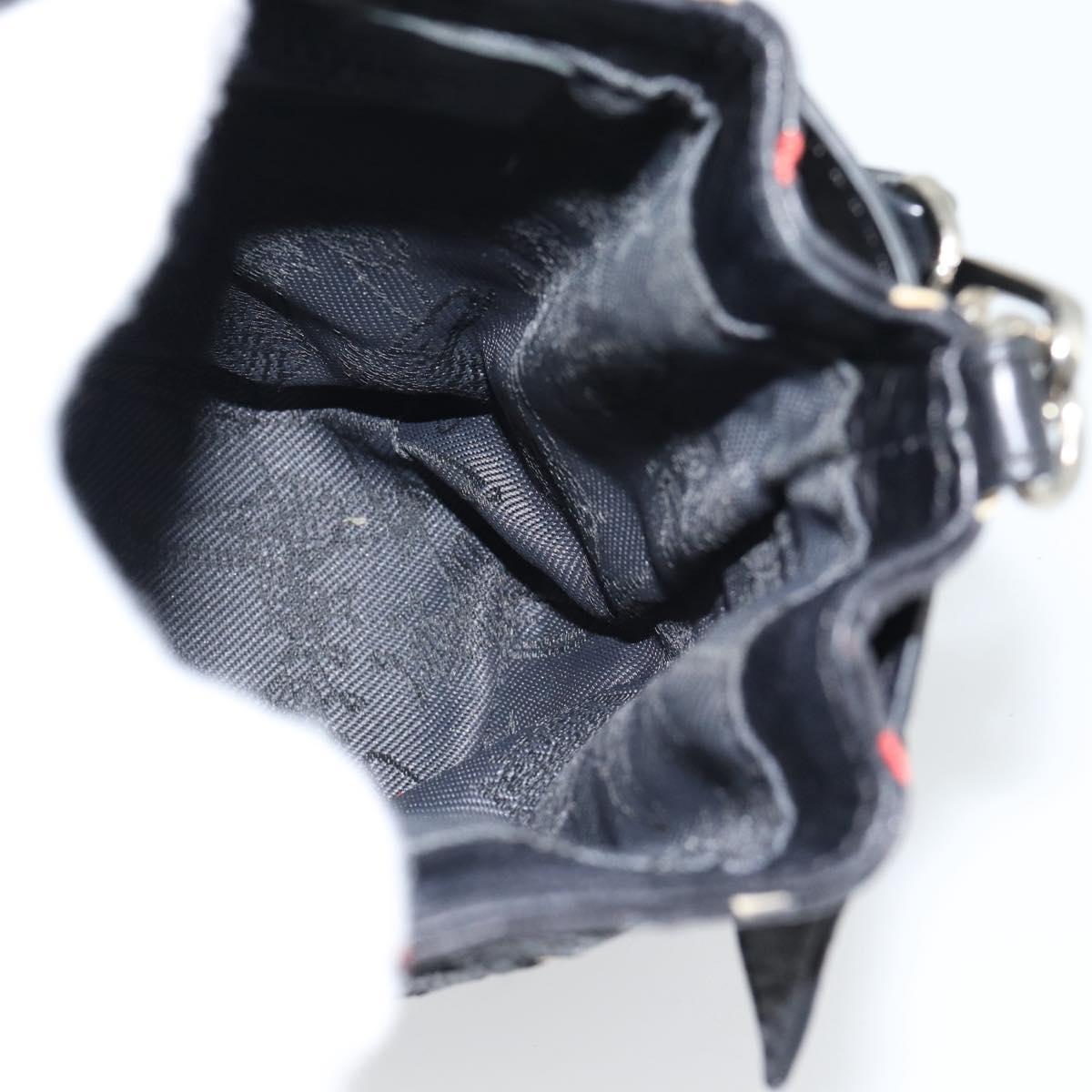 Vivienne Westwood Hand Pouch Bag Leather Black Silver Auth 181785A
