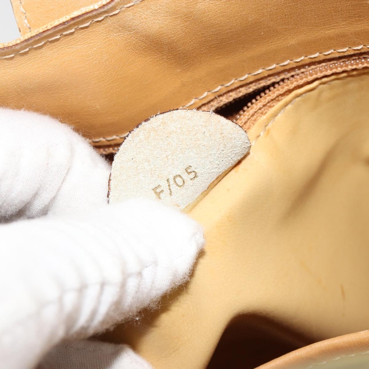 CELINE Circle Shoulder Bag Canvas Yellow Gold Auth 181797A