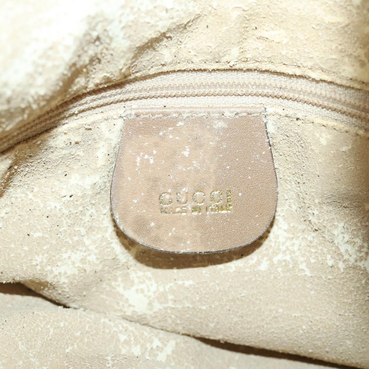GUCCI Bamboo Shoulder Bag Leather Beige Gold 001 2113 1638 Auth 181800