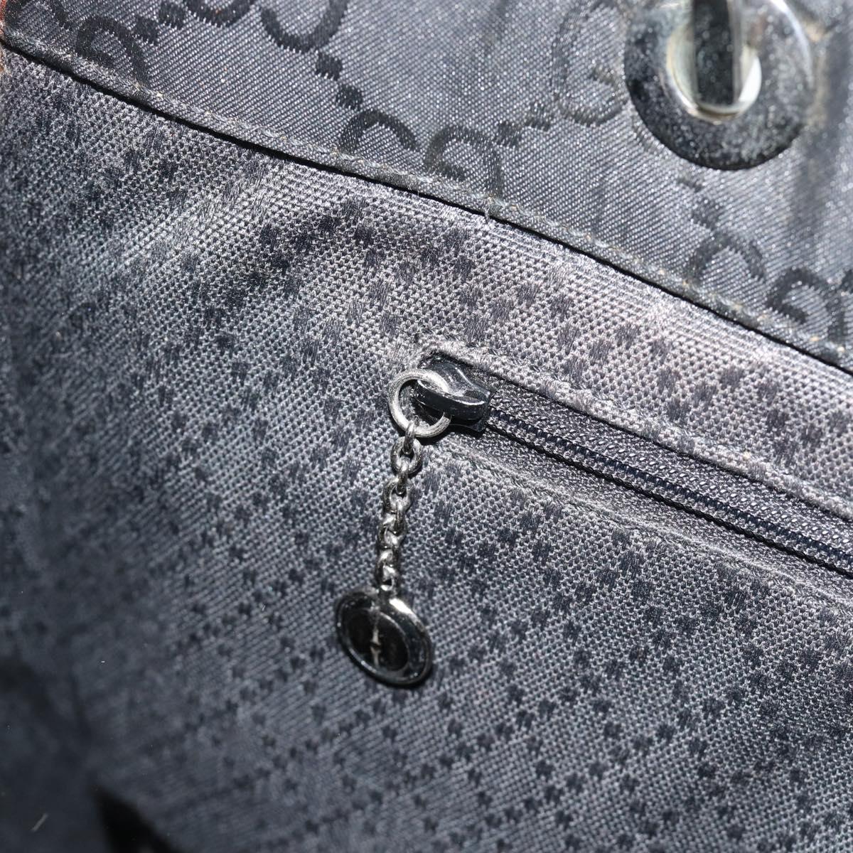 GUCCI GG Canvas Bamboo Hand Bag Black Silver 002 1010 Auth 181803A