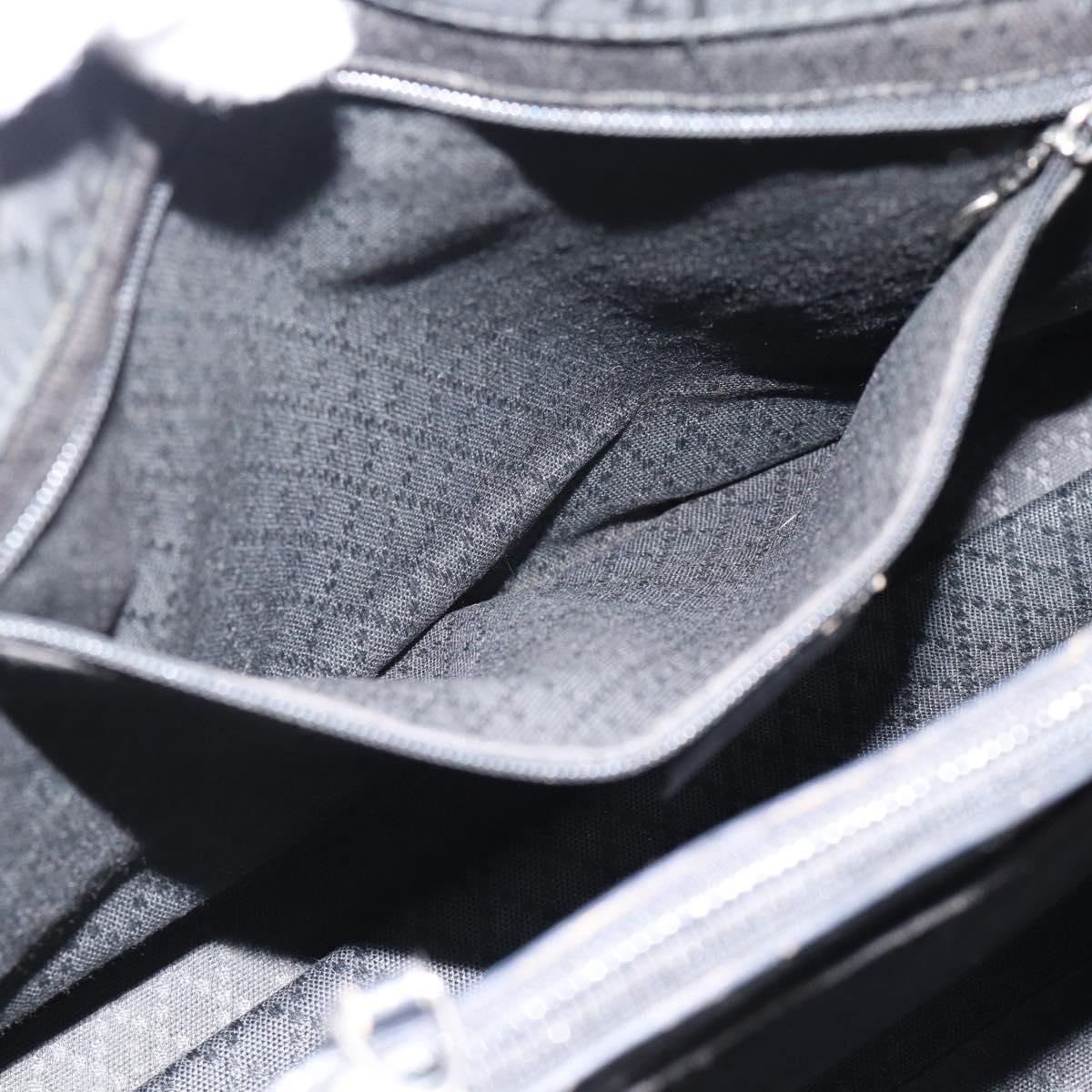 GUCCI GG Canvas Bamboo Hand Bag Black Silver 002 1010 Auth 181803A