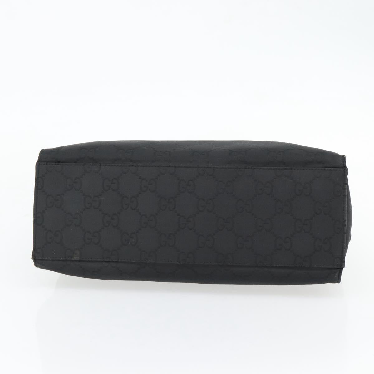 GUCCI GG Canvas Bamboo Hand Bag Black Silver 002 1010 Auth 181803A